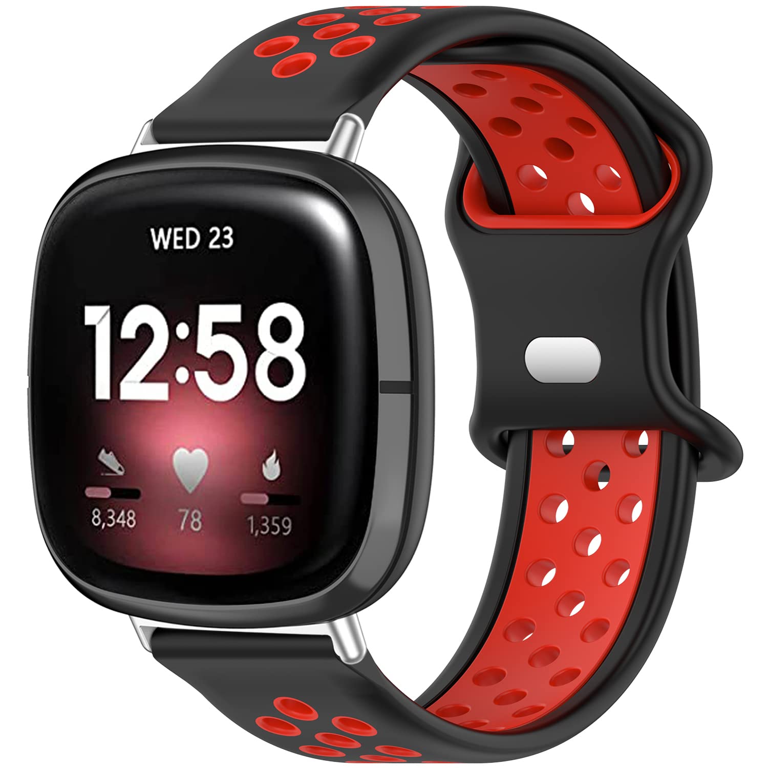 Binsiton Silicone Replacement Bands for Fitbit Versa 3 & Sense - Soft Breathable Sport Wrist Strap for Women & Men - Perfect for Workouts, Running & Daily Wear