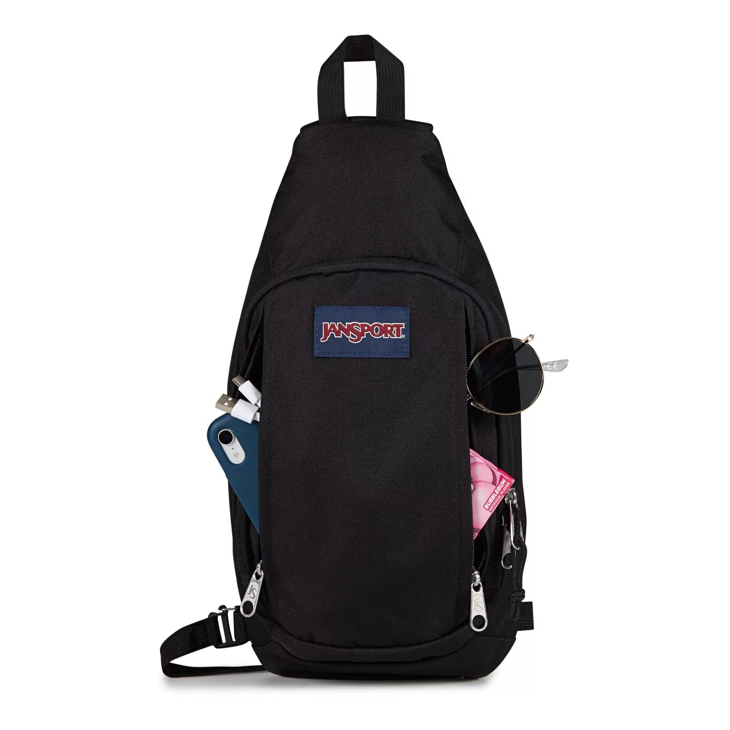 JanSport Move Sling Backpack - Lightweight Crossbody Bag for Travel, Work & School | Durable & Stylish Black Daypack for Men & Women | Perfect for Commuting, Hiking & Everyday Use