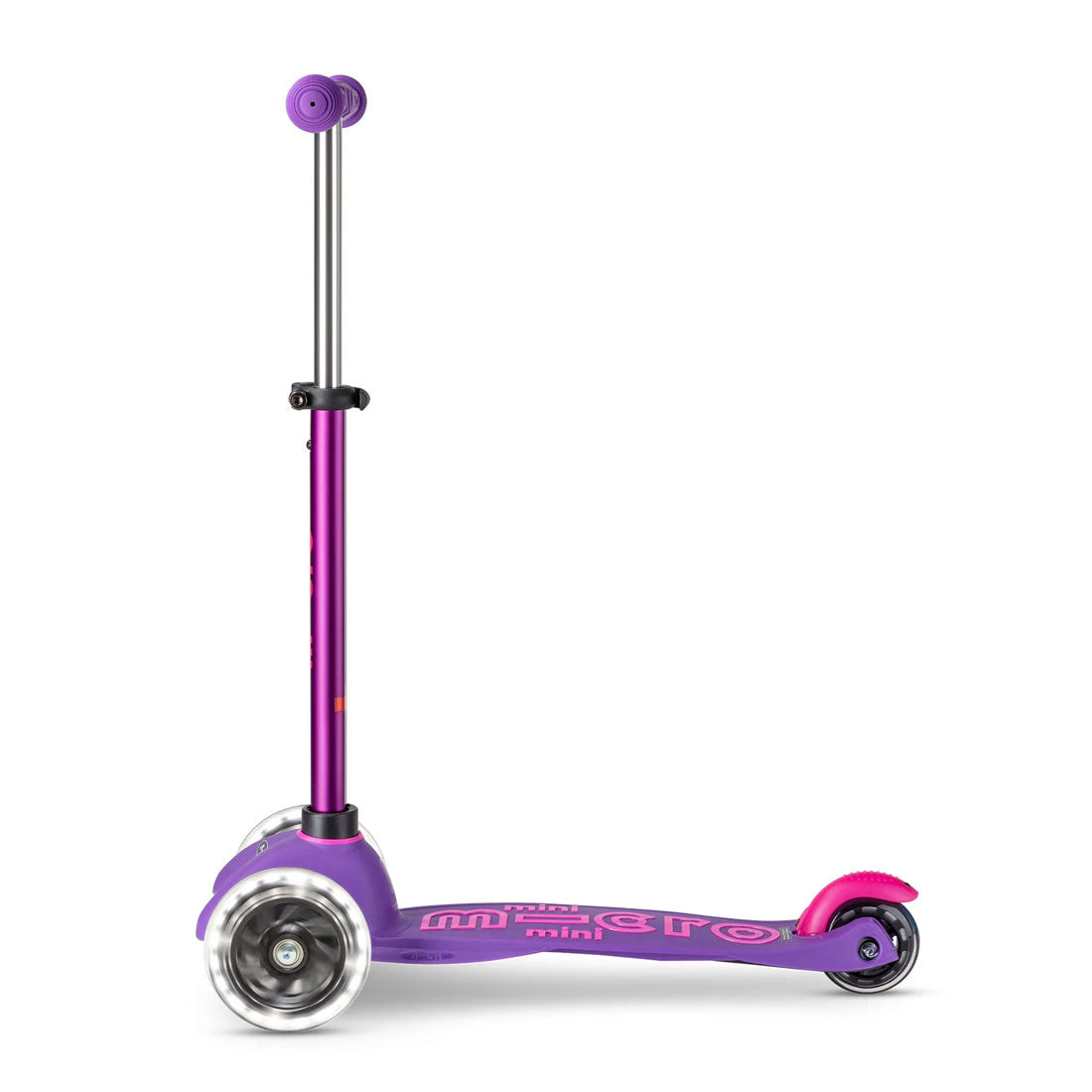 Micro Mini Deluxe 3 Wheel LED Scooter for Kids - Purple/Pink Color | Light Up Wheels | Foldable Kick Scooter | Perfect for Commuting, School & Outdoor Play