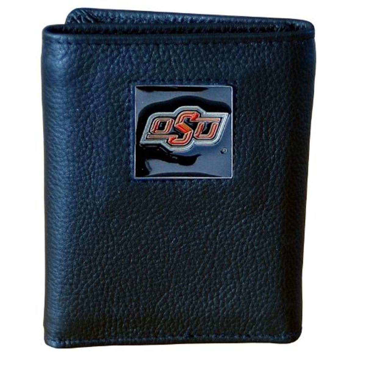 Siskiyou Sports NCAA Deluxe Leather Tri-Fold Wallet for Men - Premium Genuine Leather Credit Card Holder & ID Organizer - Perfect for College Fans, Gifts, and Everyday Use