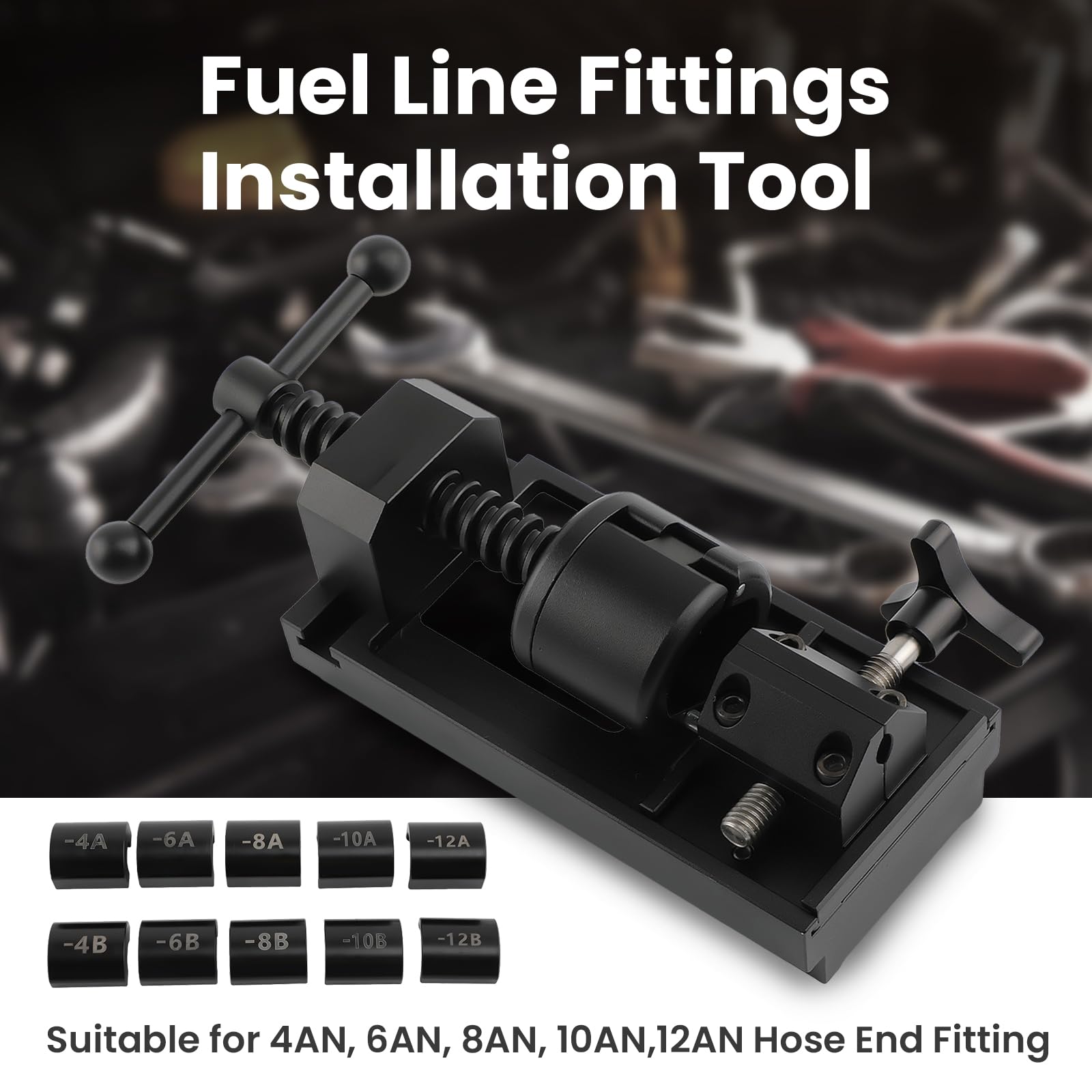 Fuel Line Fittings Installation Tool Kit for 4AN 6AN 8AN 10AN 12AN Connectors - Professional Fuel Hose & Oil Cooling Pipe Connection Set with 5 Pairs of Brackets - Perfect for Automotive, Marine, and Industrial Applications