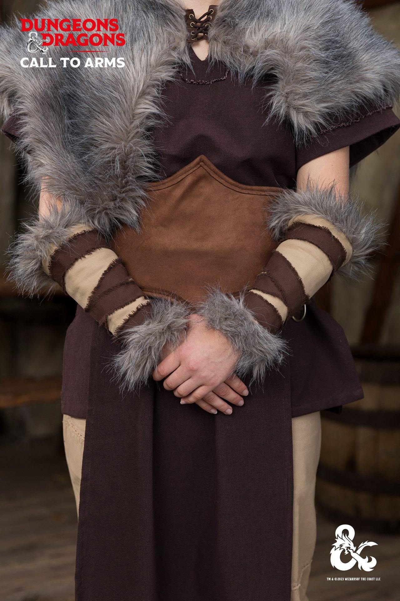 Dungeons & Dragons Barbarian Bracers - Hemp & Brown Leather Wrist Armor for RPG Cosplay & LARP Costume | Perfect for D&D Game Nights & Fantasy Conventions