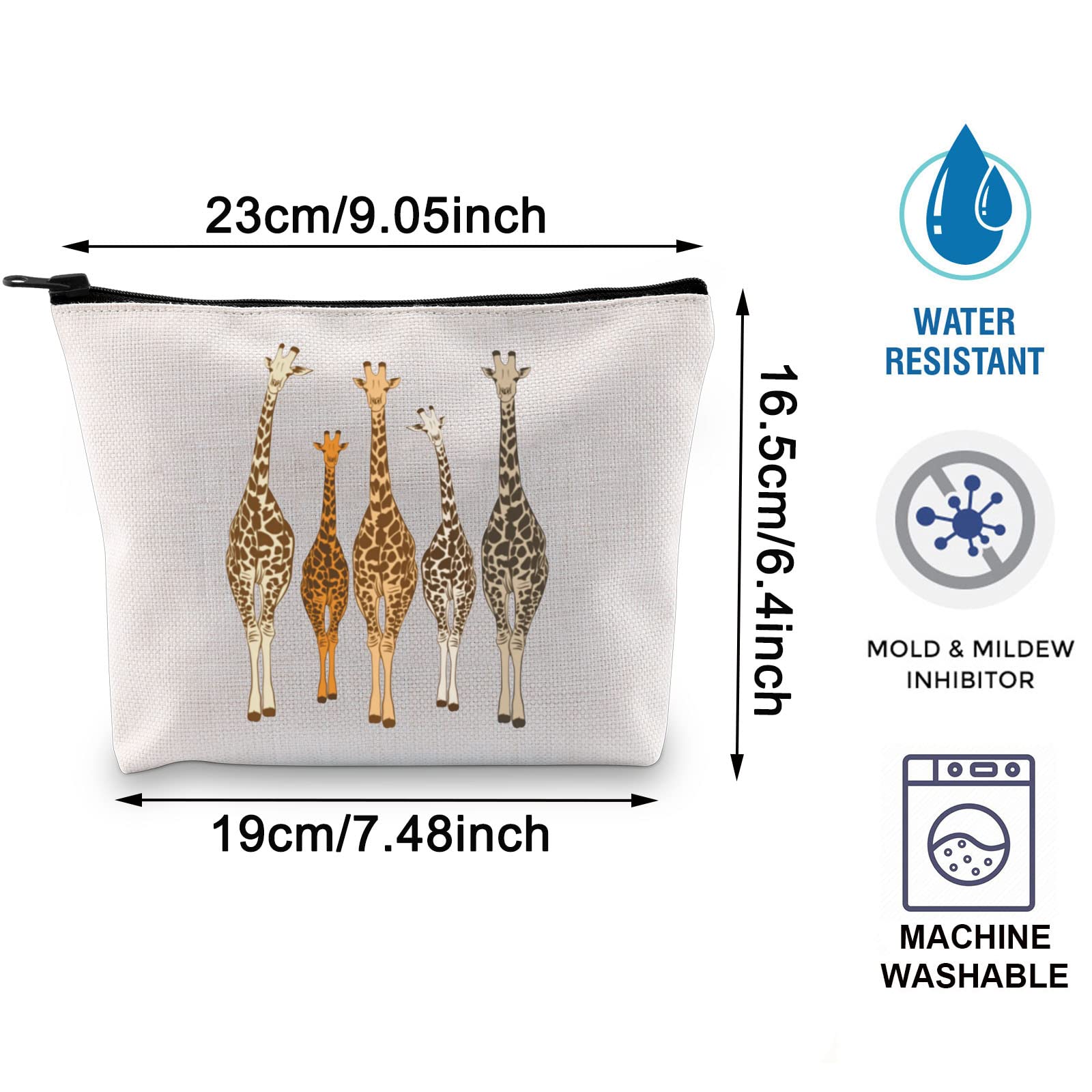 BLUPARK Funny Giraffe Cosmetic Bag - Cute Animal Lover Gift, Giraffe Zipper Pouch for Makeup & Travel Accessories - Perfect Giraffe-Themed Gift for Women & Girls (Great for Birthday, Christmas & Everyday Use)