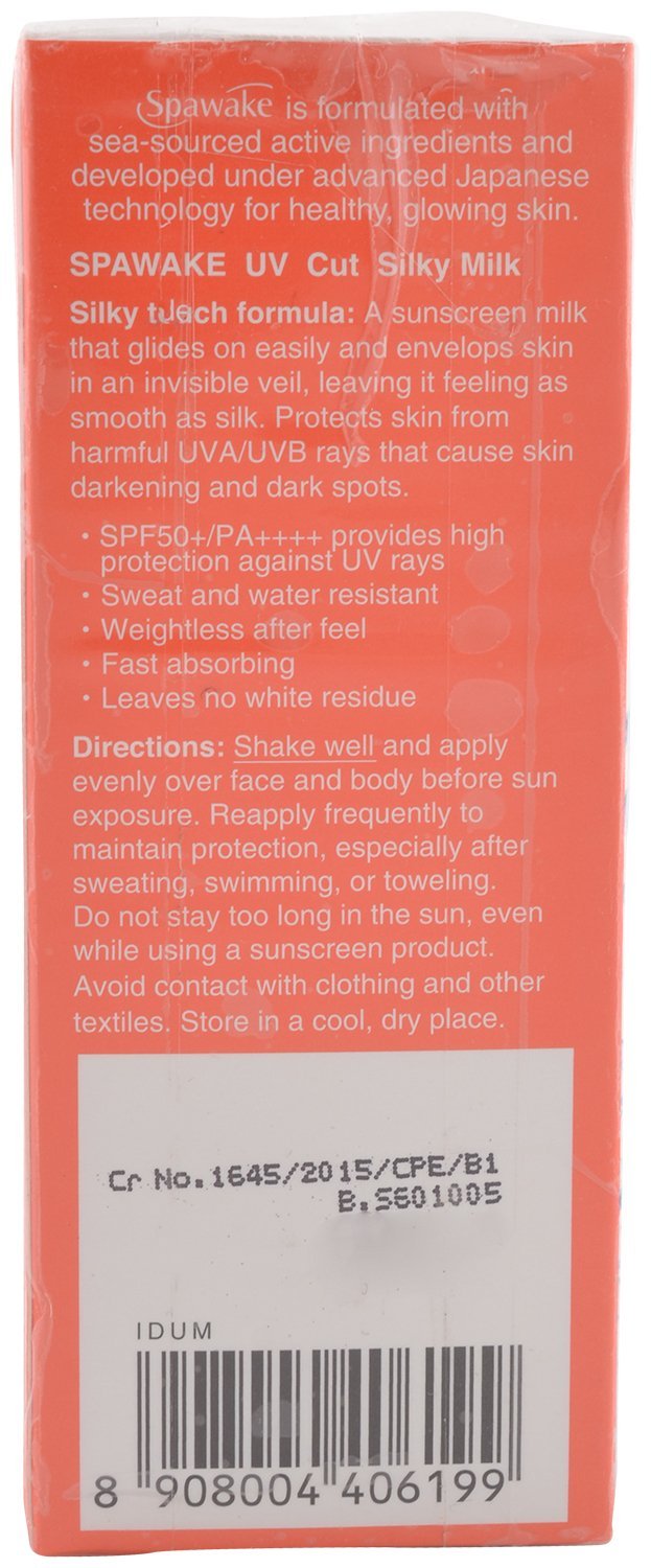 Spawake Silky Milk UV Cut Sunscreen - 40ml Lightweight Moisturizing Face & Body Sun Protection for Daily Use, Travel & Outdoor Activities