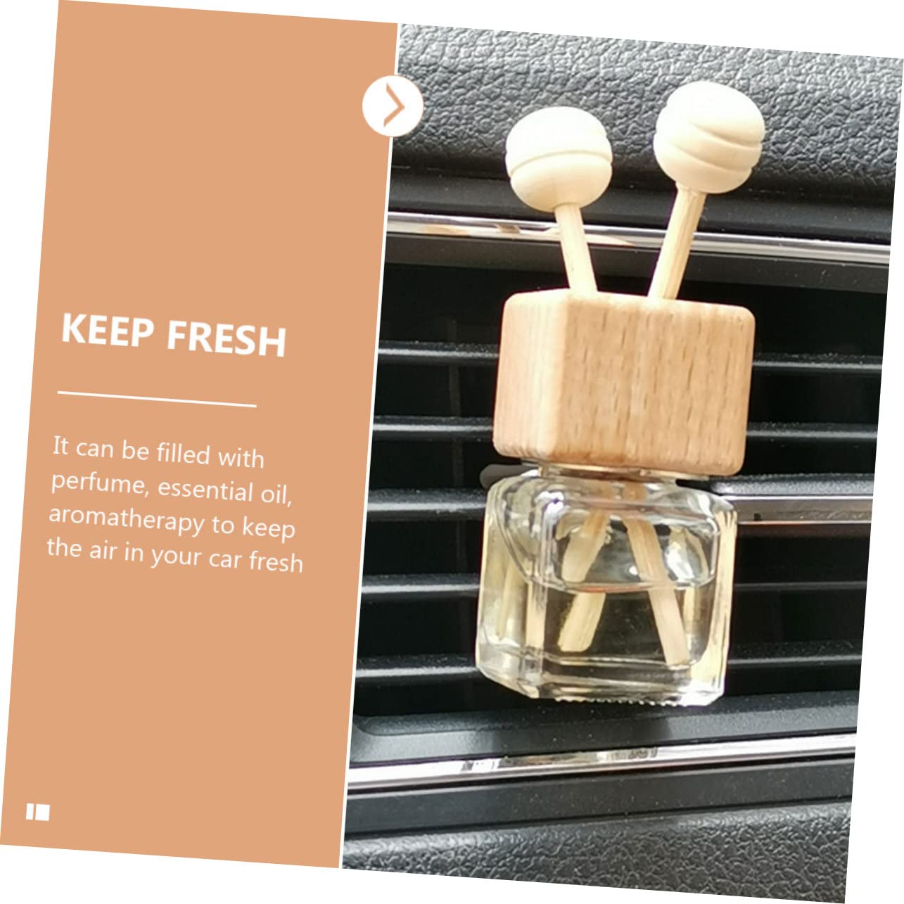 FOMIYES 10pcs Car Vent Clip Perfume Diffusers - Glass Essential Oil Bottles & Air Freshener for Car, Home, Office | Aromatic Decor & Long-Lasting Fragrance