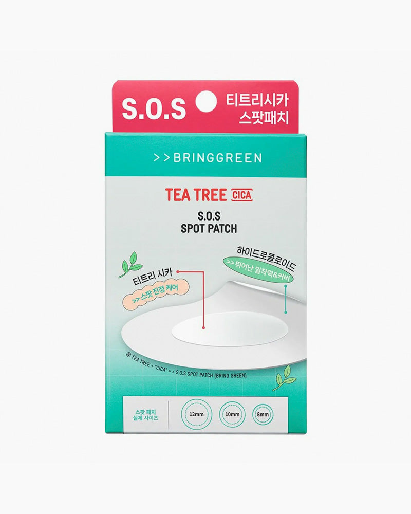 BRING GREEN Tea Tree Cica S.O.S. Spot Patch (75+25 Patches) - Acne Treatment for Face & Body - Perfect for Travel & Daily Skincare Routine
