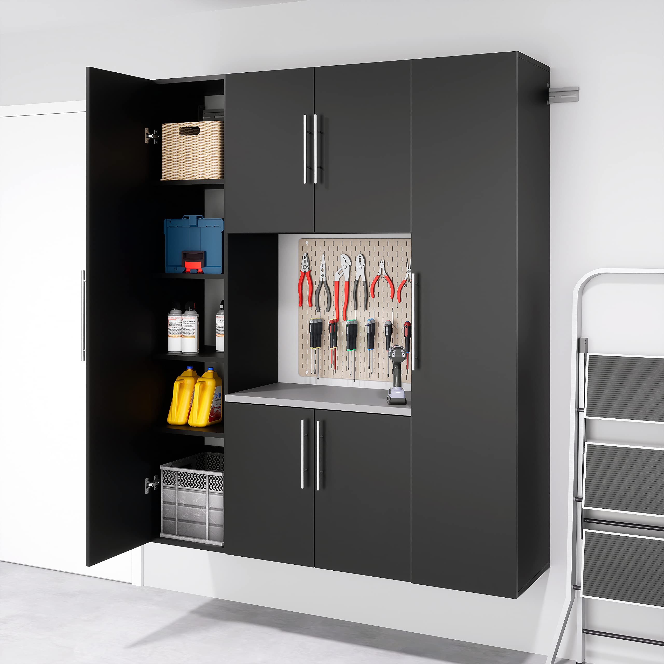 Prepac Black Wall Mounted Garage Storage Cabinet - 18