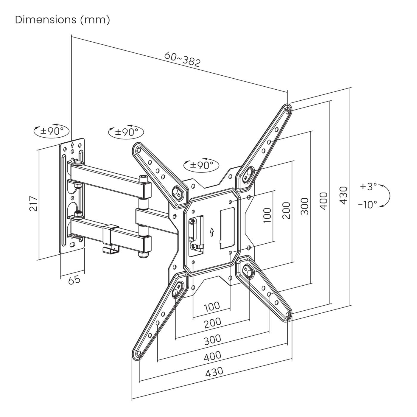 Full Motion TV Wall Mount Bracket with Articulating Arm - Adjustable Tilt Swivel Extension for Flat Screen TVs 40-86 Inches - Perfect for Living Room, Bedroom & Home Theater Setup