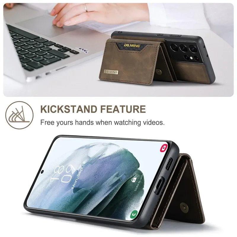 Samsung Galaxy S24 Ultra Retro Flip Vegan Leather Phone Case - Stylish & Protective Cover for Everyday Use, Work & Travel