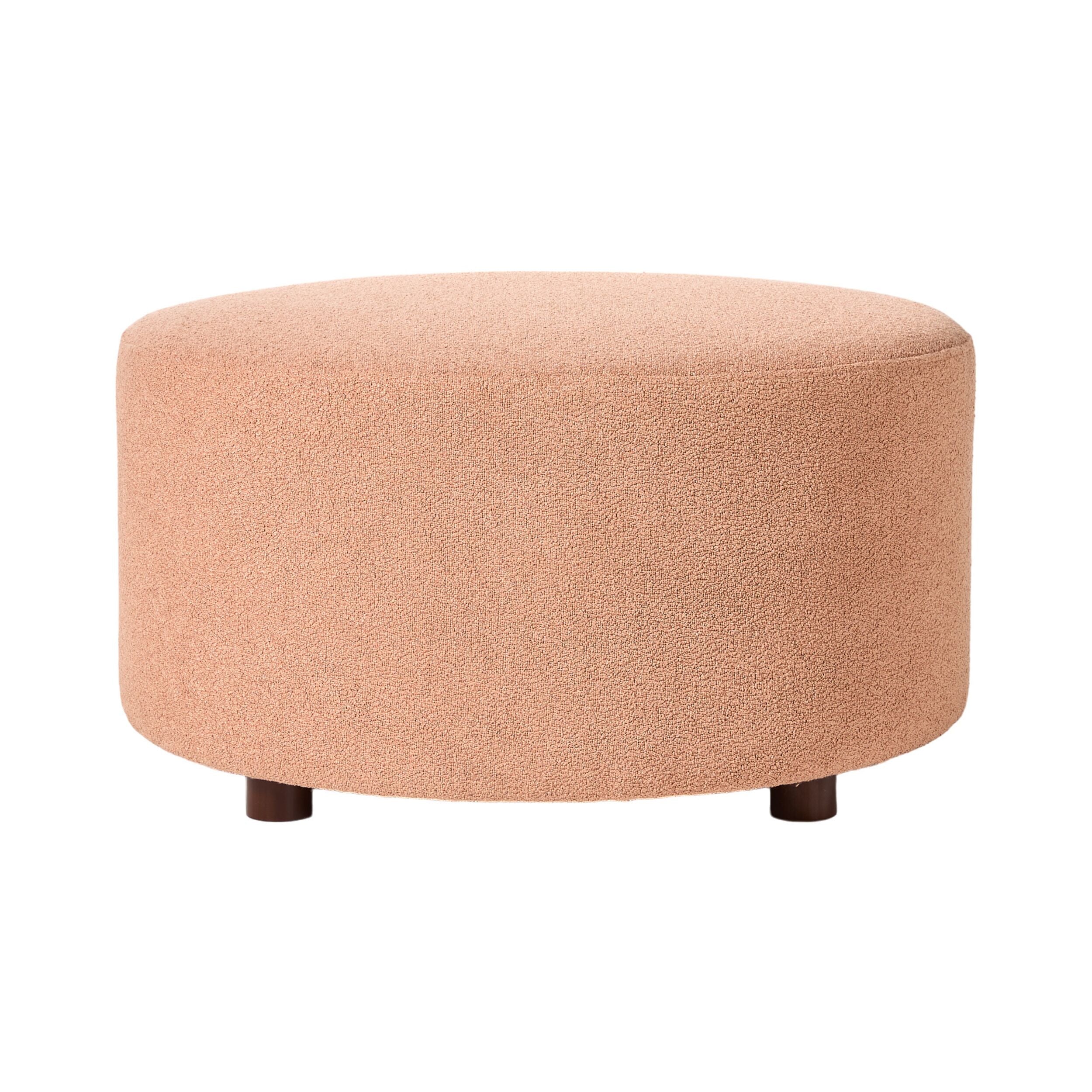 Alessa Ottoman Stool - Luna Powder Pink Velvet Upholstered Footrest, Accent Chair for Living Room, Bedroom & Nursery - Stylish Home Decor & Comfortable Seating
