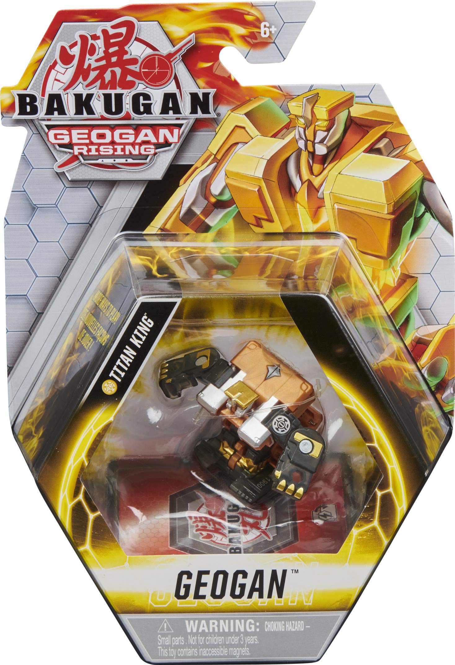 Bakugan Geogan Rising 2021 Aurelus Titan King Geogan Action Figure Toy with Trading Cards - Battle Game Collectible for Kids & Fans | Perfect for Play, Display & Trading Card Games