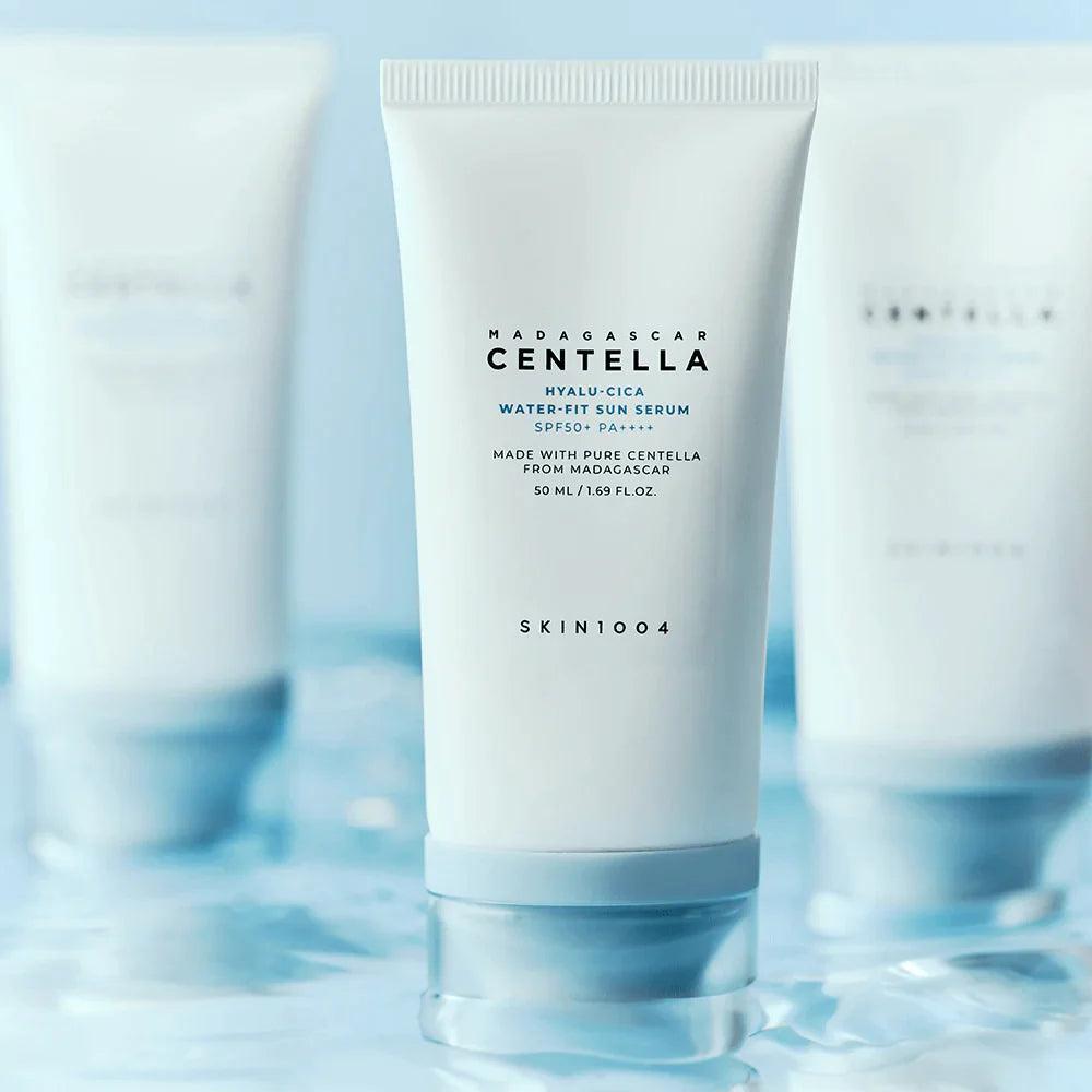 SKIN1004 Madagascar Centella Hyalu-Cica Water-Fit Sun Serum SPF 50ml | Lightweight Korean Sunscreen with Hyaluronic Acid & Centella Asiatica for Face | Daily UV Protection for Sensitive Skin, Perfect Under Makeup