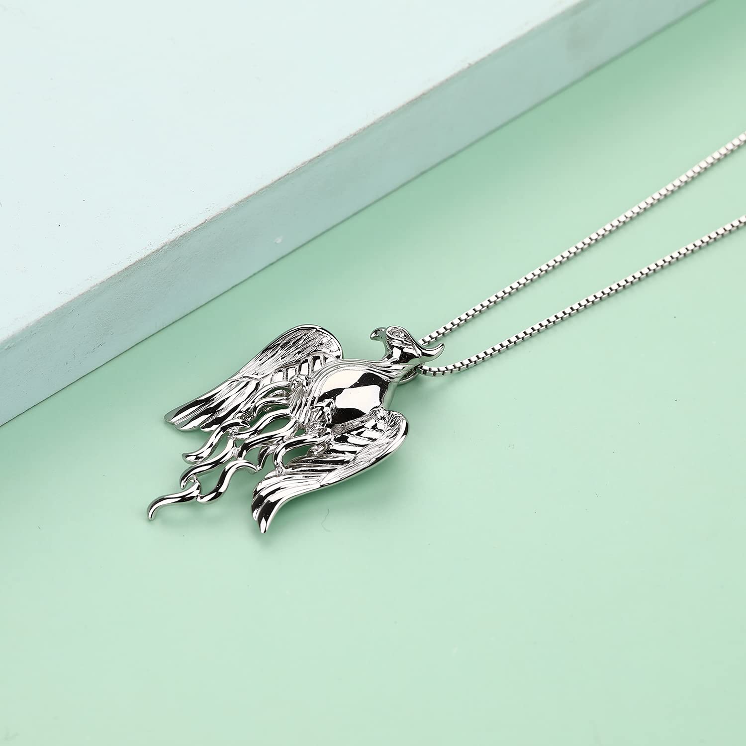 925 Sterling Silver Phoenix Necklace for Women - Elegant Rising Firebird Pendant Jewelry, Perfect for Gifts, Parties, and Everyday Wear