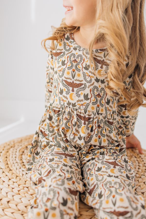 Moonlight Botanical Kids' Twiggy Romper - Soft Organic Cotton Baby Jumpsuit for Girls & Boys | Perfect for Playdates, Outdoor Adventures & Photo Shoots
