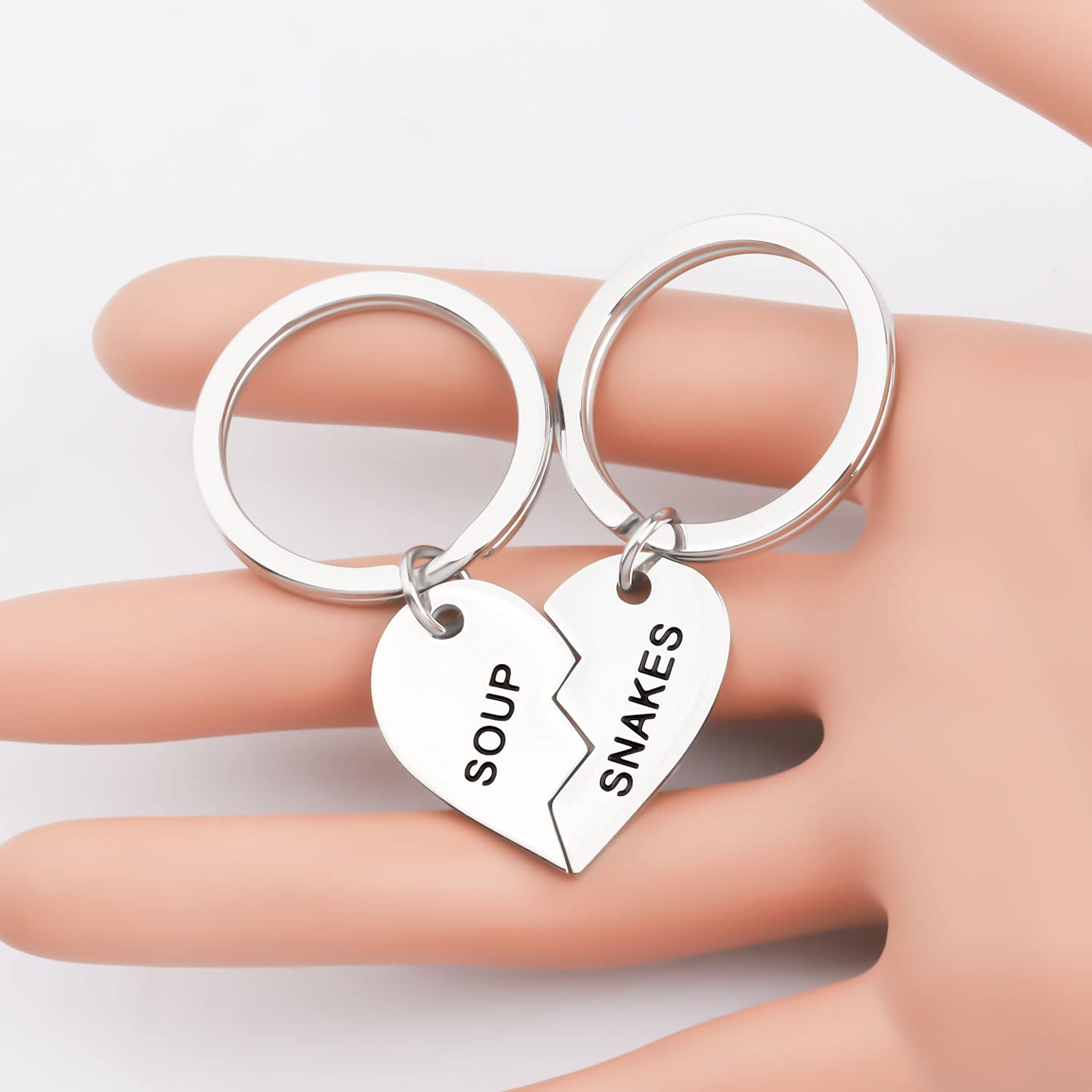 BLEOUK Office Keychain Set - TV Show Inspired Couple Gift, Snake Design Keychains for Him and Her - Perfect for Anniversaries, Valentine's Day & Office Accessories