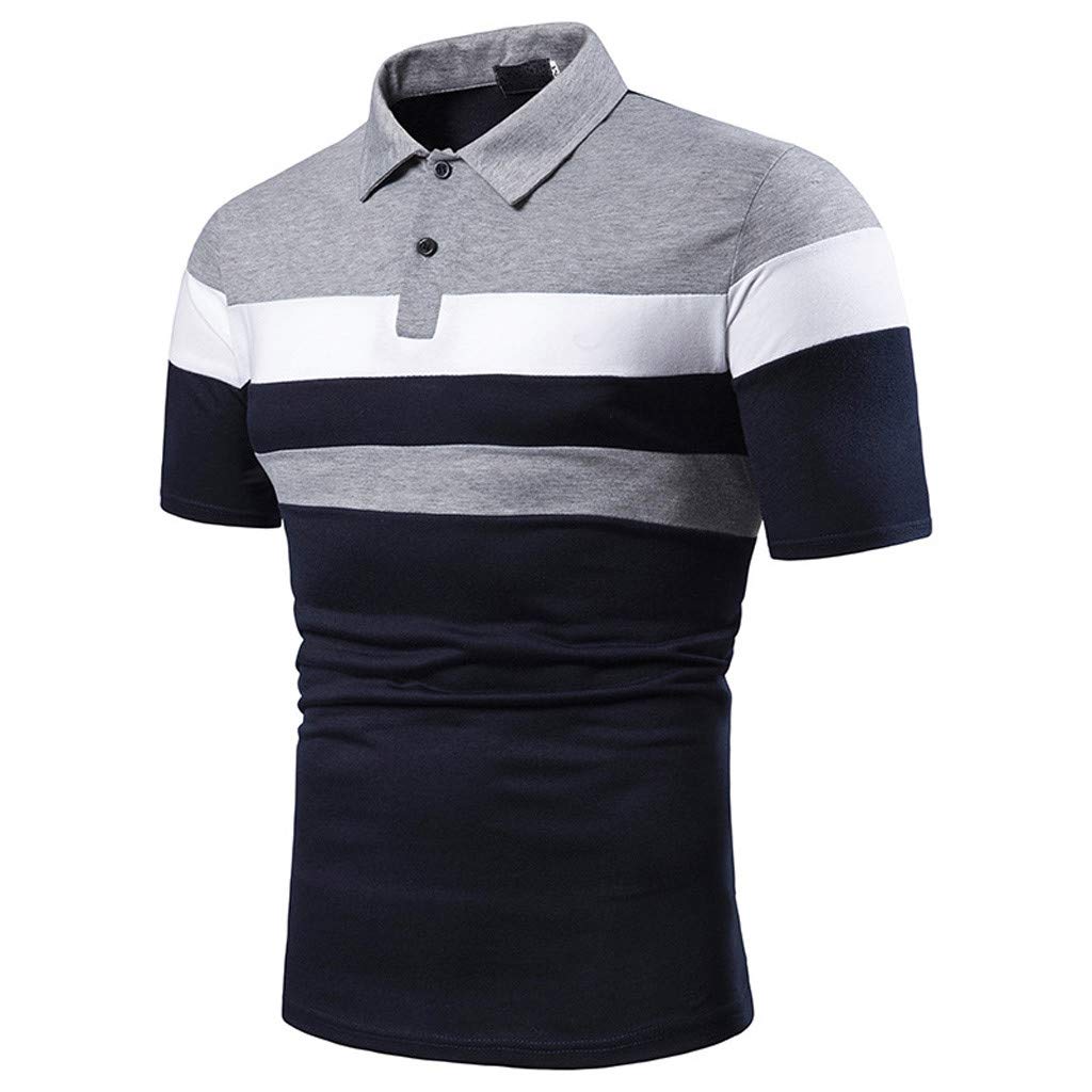 **Men's Vintage Stripe Golf Polo Shirts - Soft Performance Pique Fabric, Loose Fit & Breathable - Casual Beach & Club Wear - Plus Size Available**    *(Perfect for golfing, beach outings, casual wear, and club events – stylish & comfortable for any occasion!)*