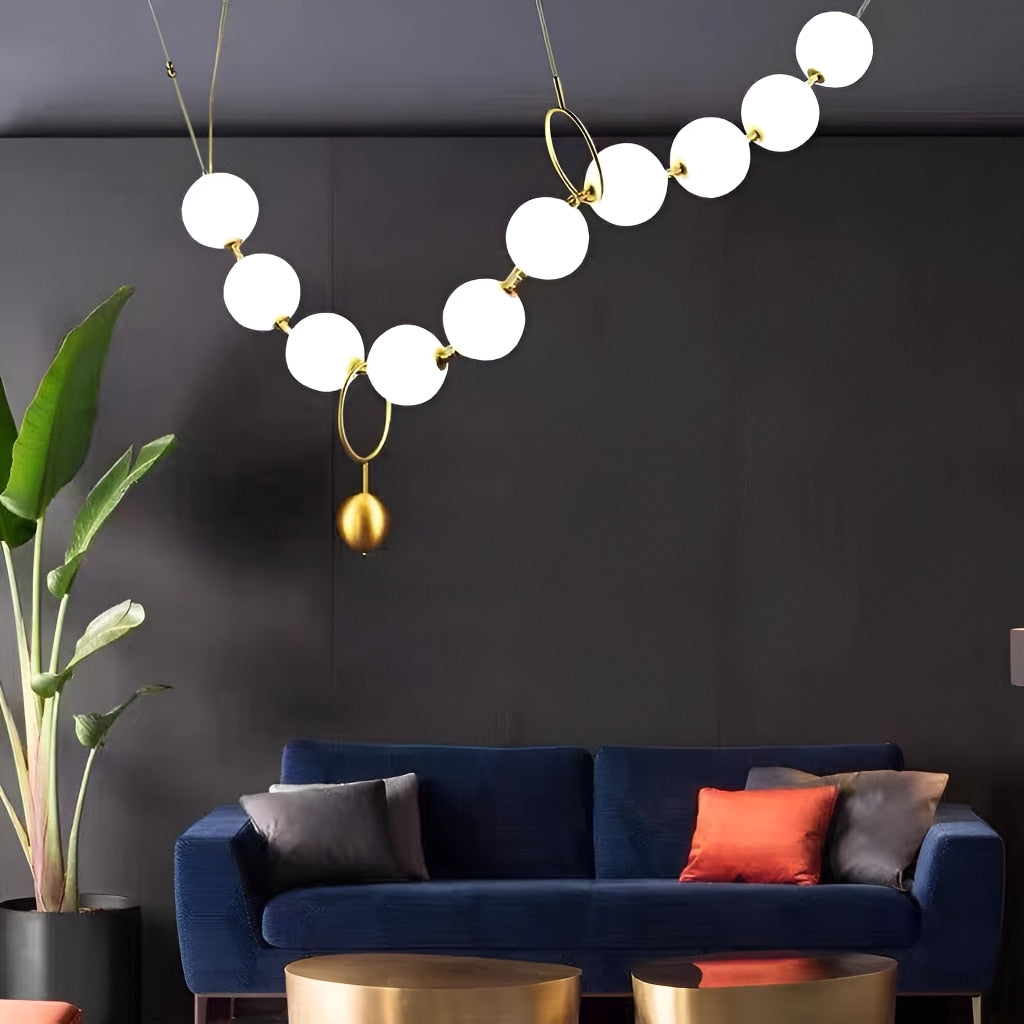 Pearl Globe Chandelier - Elegant Crystal Ceiling Light Fixture for Dining Room, Living Room & Bedroom | Modern Luxury Lighting Decor for Home & Wedding