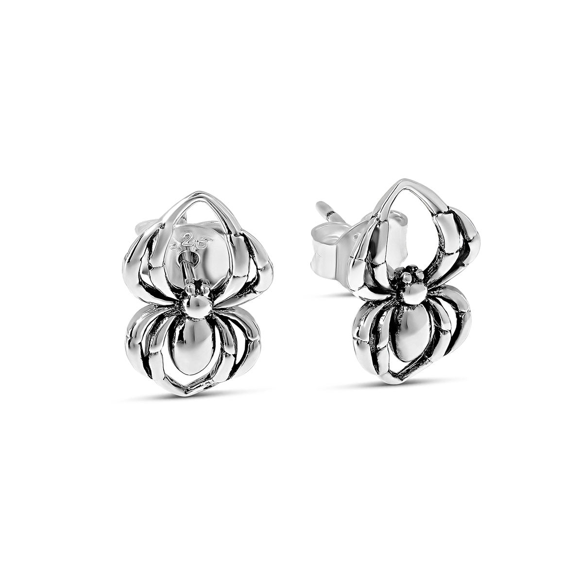 Black Widow Stud Earrings for Women - Punk Gothic Spiked Ear Studs for Cartilage, Helix, Tragus Piercing - Perfect for Parties, Concerts & Alternative Fashion