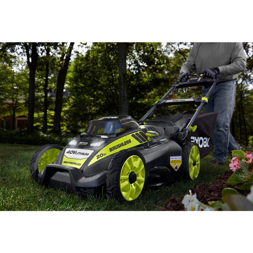 Ryobi RY40190 40V Brushless Lithium-Ion Cordless Self-Propelled Lawn Mower - 20