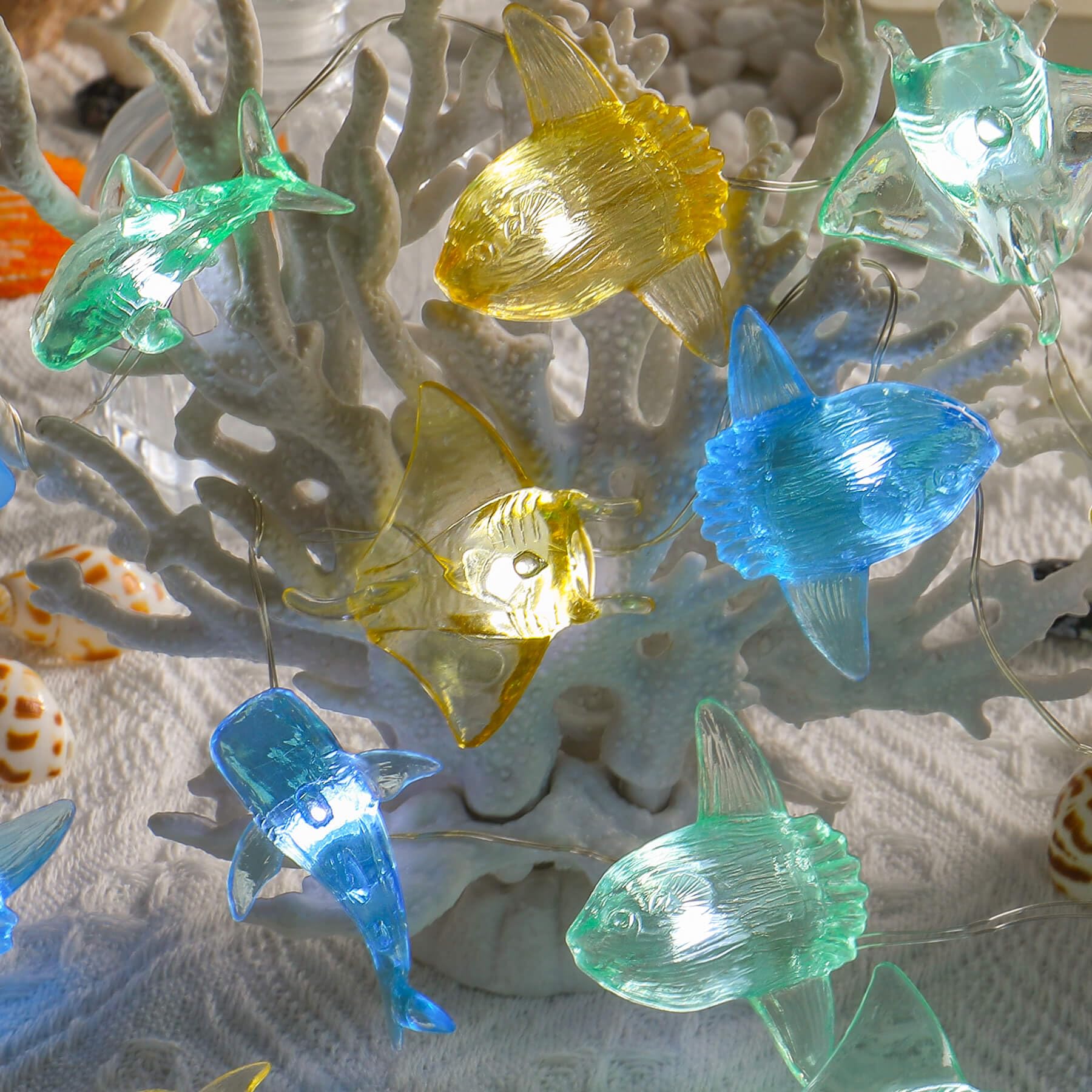 Ocean Fairy String Lights - 30 LED Marine Life Decor for Bedroom & Parties