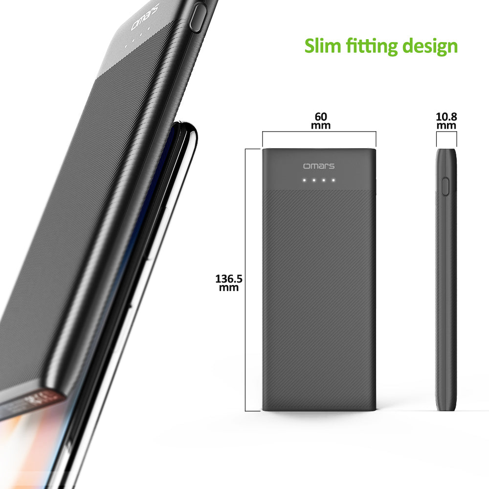 Omars PW37 5000mAh Portable Charger Power Bank - Fast Charging External Battery Pack for iPhone, Android, Smartphones | Perfect for Travel, Camping & Emergency Backup