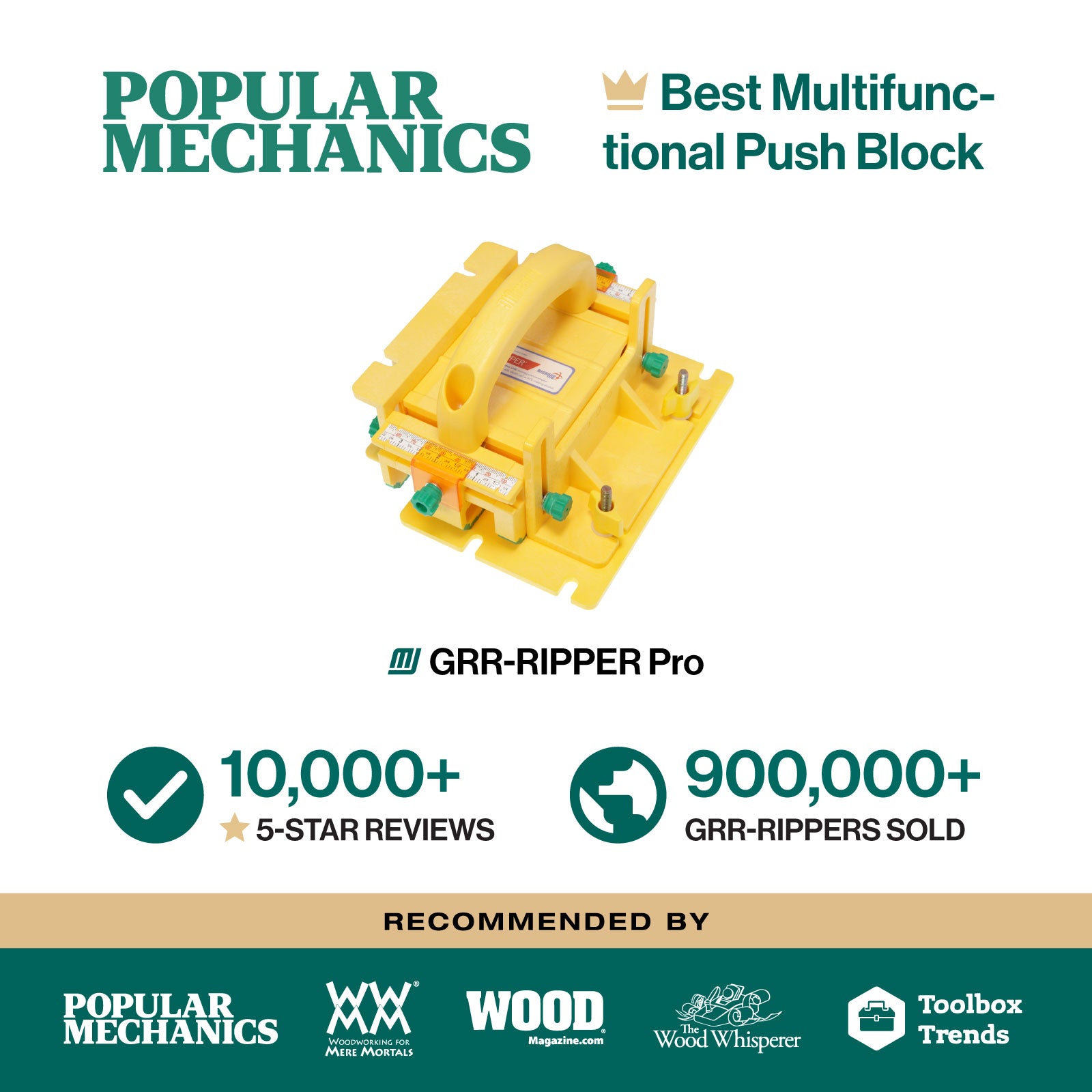 Microjig GRR-RIPPER PRO Push Block & SafeRip Kit - Complete Woodworking Safety Solution for Table Saws & Routers (Includes GR-200PRO & GRSR-P50K2) - Perfect for DIY Projects & Professional Woodshops