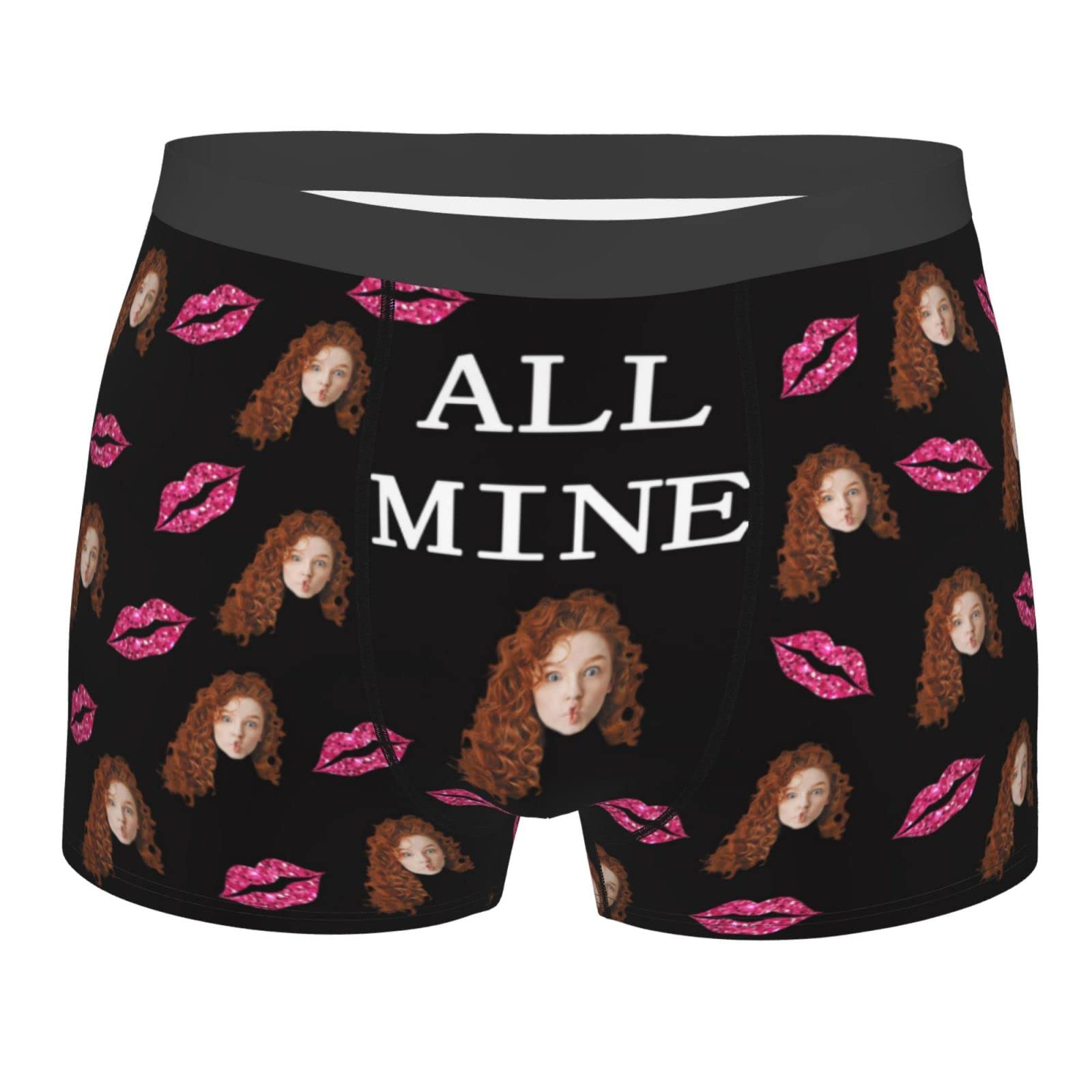 Kanwode Custom Men's Underwear - Personalized Photo Boxer Briefs with Wife's Face - Funny & Romantic Gifts for Husband, Boyfriend, Anniversary - Perfect for Valentine's Day, Birthday & Surprise Gifts