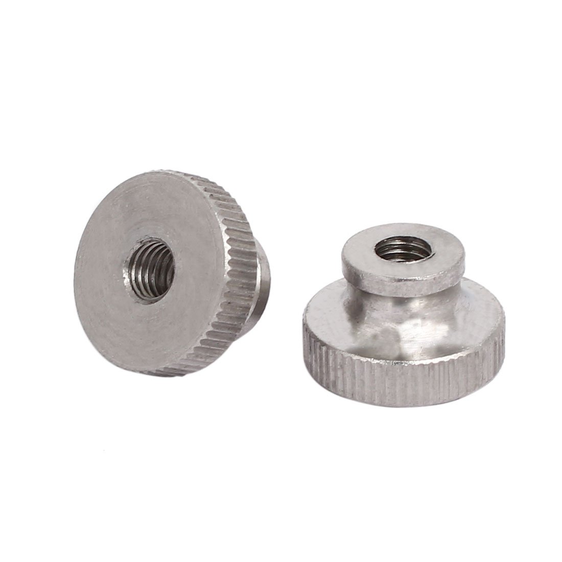 uxcell 6Pcs M6x1mm 304 Stainless Steel Knurled Thumb Nuts - Silver Round Knobs Fastener for 3D Printer Parts & DIY Projects | Durable Hardware for CNC Machines, Furniture Assembly, and Mechanical Repairs
