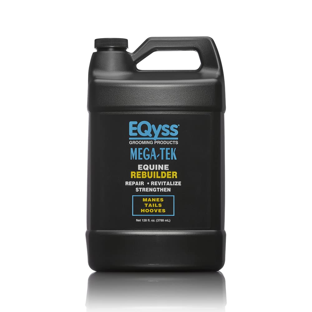 EQyss Mega-Tek Equine Horse Rebuilder - Repair & Strengthen Dry Hooves, Manes & Tails - Reduce Hair Breakage, Condition Blanket Rubs & Bed Sores - 1 Gallon Horse Hoof & Coat Treatment for Show Horses, Trail Riders & Daily Grooming