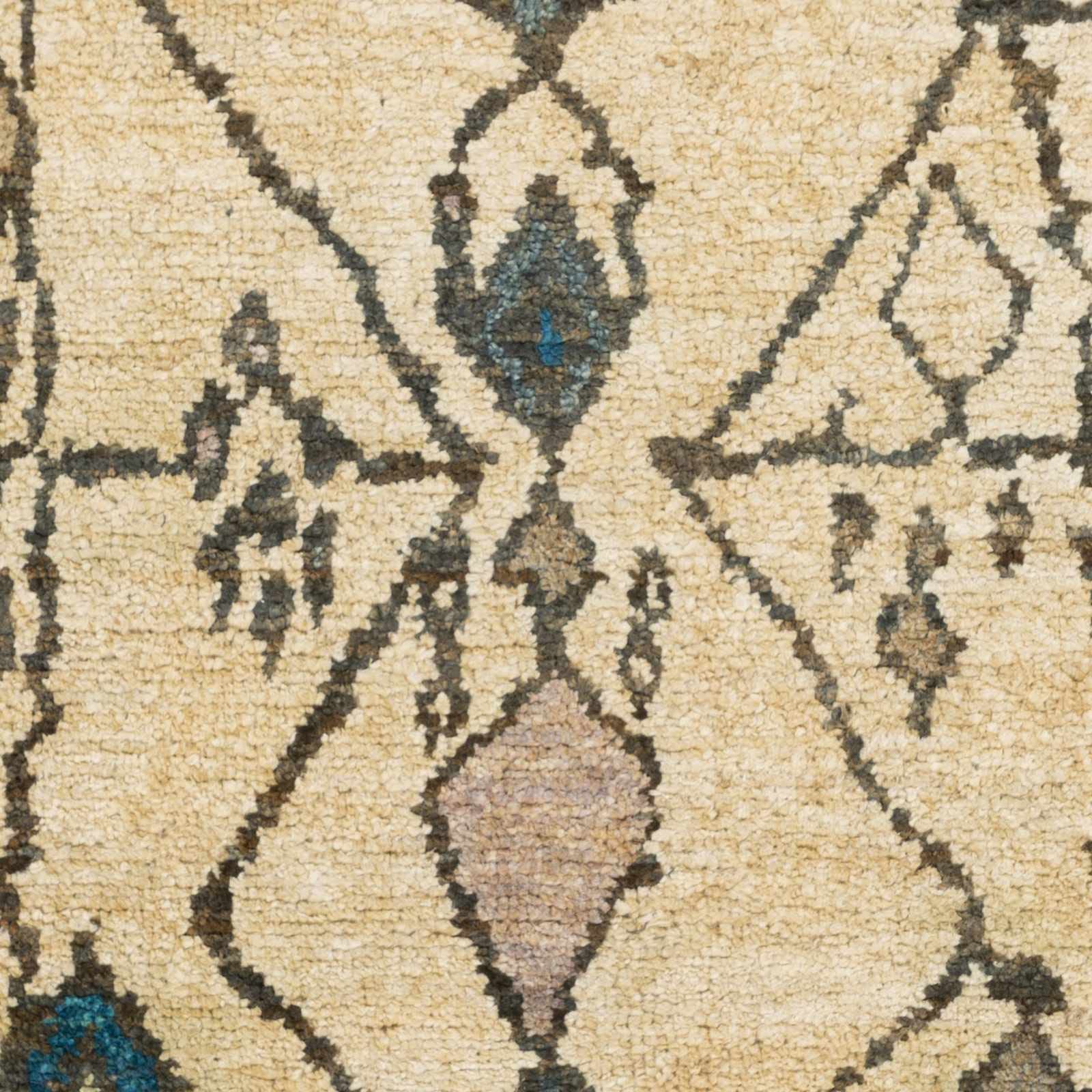Hauteloom Glide Jute Area Rug 2' x 3' - Bohemian Transitional Style - Aqua Beige Tan - Perfect for Living Room Bedroom Home Decor - Soft Natural Fiber Rug for Cozy Spaces & Boho Chic Interiors