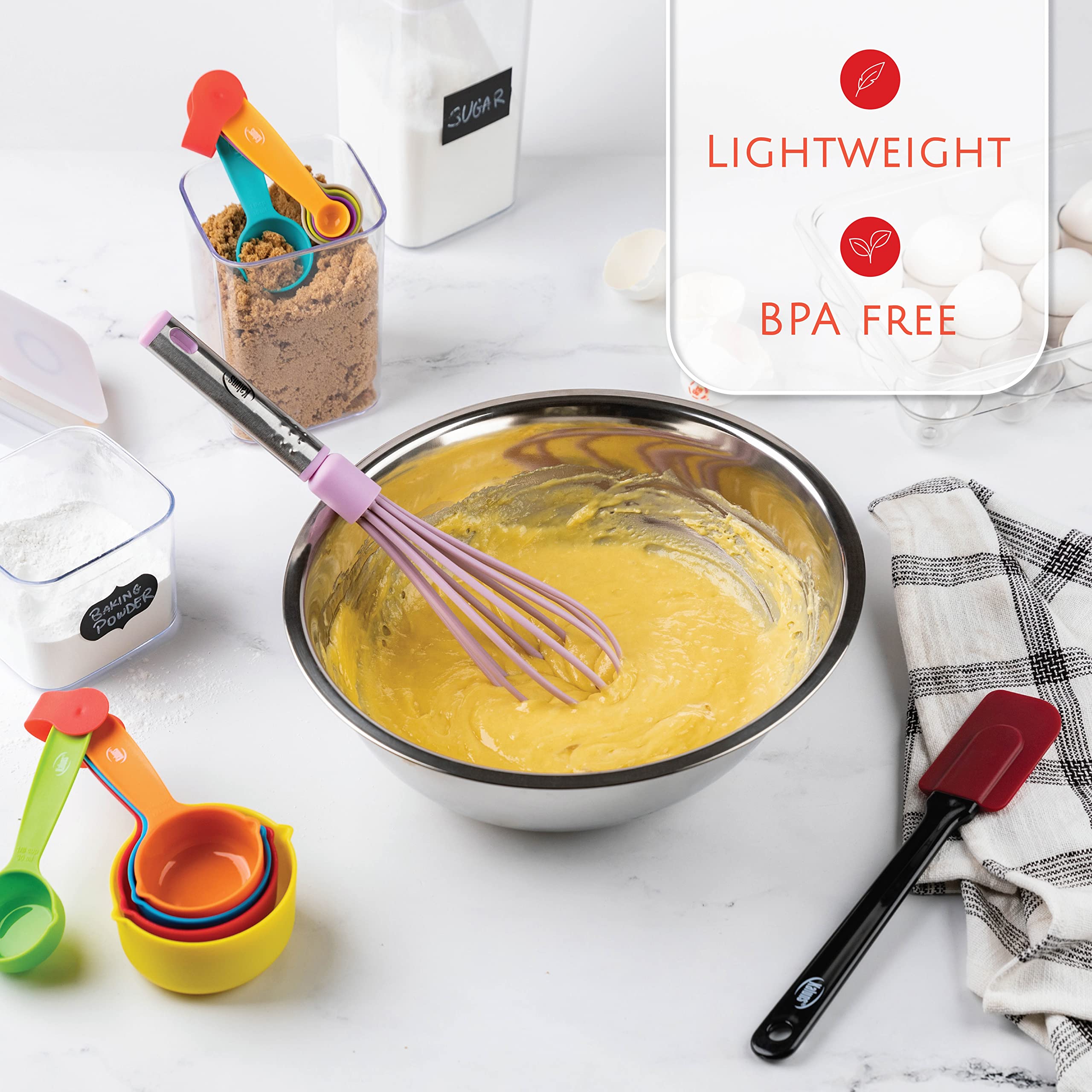 24-Piece Nonstick Kitchen Utensil Set - Stainless Steel & Nylon Cookware Essentials for Cooking & Baking
