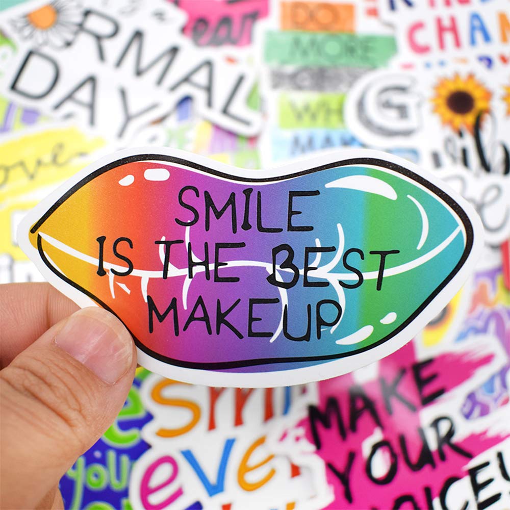 50Pcs Motivational Stickers for Women & Teens - Inspirational Waterproof Stickers for Water Bottles, Laptops, Journals - Positive Quote Decals for Adults & Kids (Perfect for School, Office, Gym & Daily Motivation)