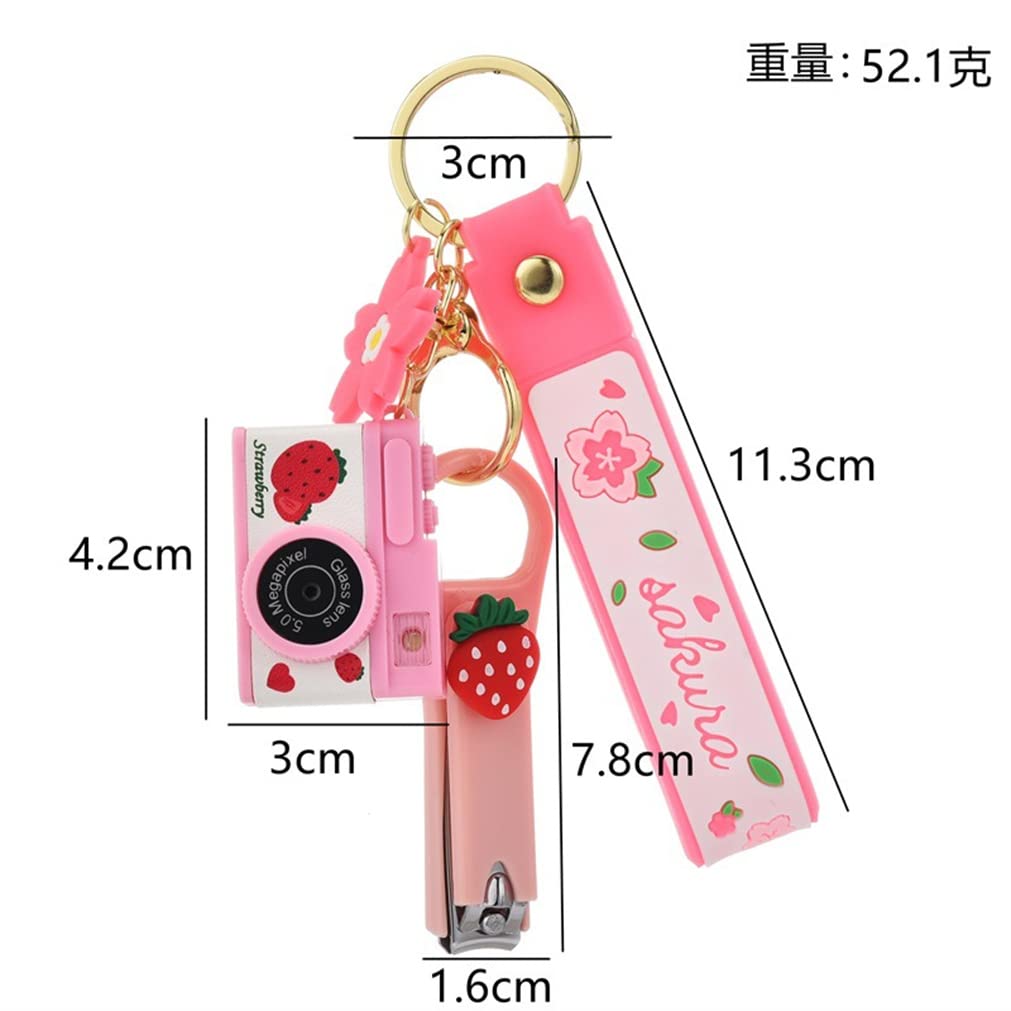 Ergugos Pink Camera Keychain with LED Light & Sound Effects - Creative Fashion Car Bag Charm, Cute Couple Gift for Students, Anti-Lost Keychain for Backpacks & Keys | Perfect for School, Travel & Daily Use