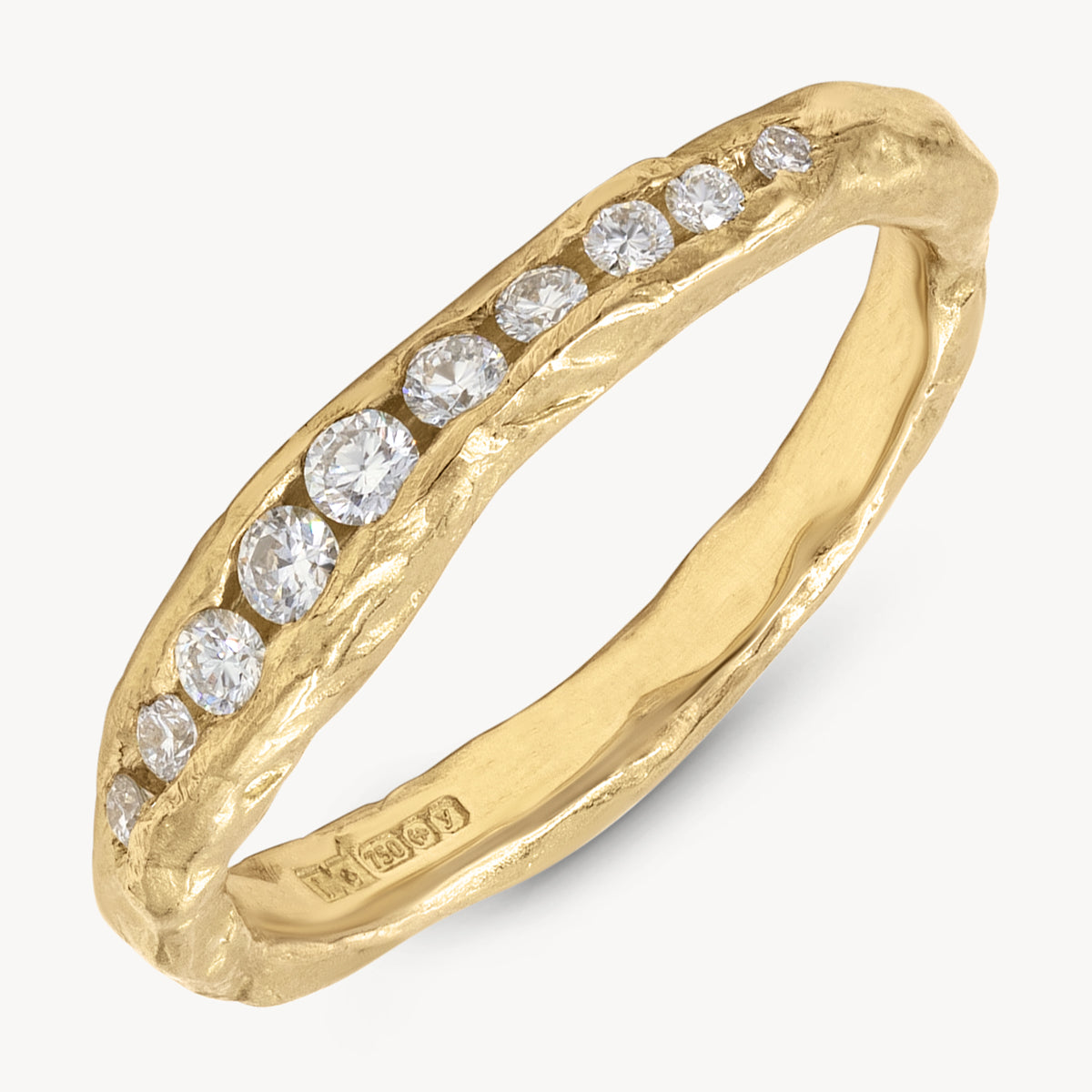 Elegant Crested Half Channel Ring for Women - Dainty Stackable Band for Everyday Wear & Special Occasions