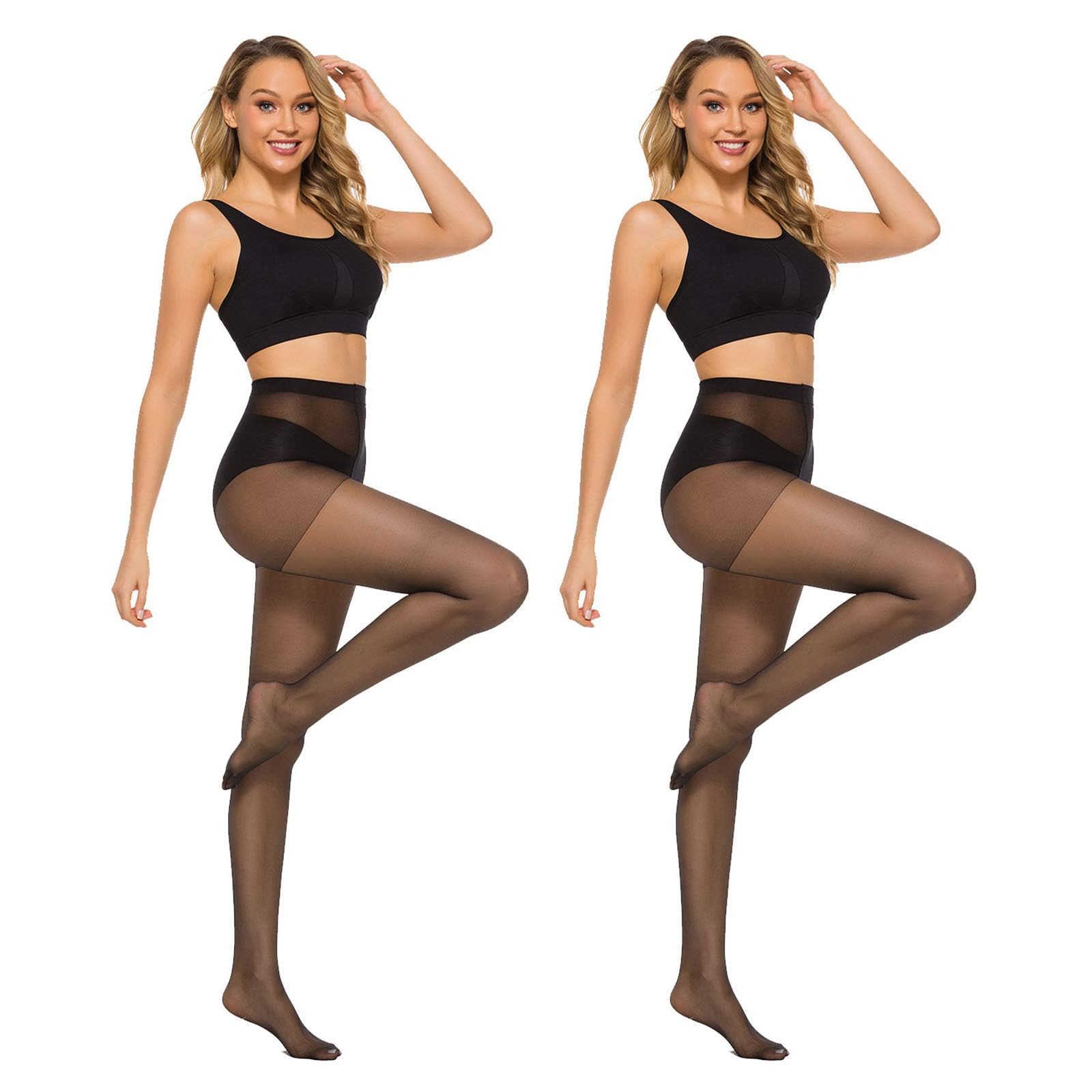 MANZI 6 Pairs 20D Women's Ultra Thin Sheer Tights - High Waist Pantyhose & Thigh Stockings for Everyday Wear, Office, Date Night & Special Occasions