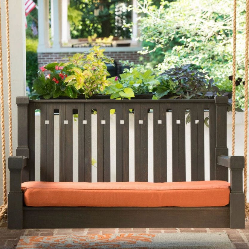 67-inch Ebony Stain Craftsman Red Cedar Porch Swing - Classic Outdoor Hanging Bench for Garden, Patio, Backyard & Porch Relaxation