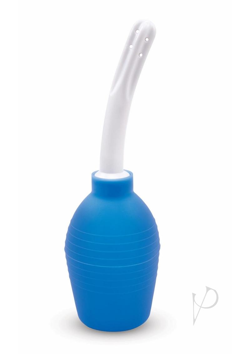 AquaClean Large Volume 310ML Douche with One Way Valve - Blue & White | Enema Kit for Colon Cleansing & Personal Hygiene | Perfect for Home Use & Travel