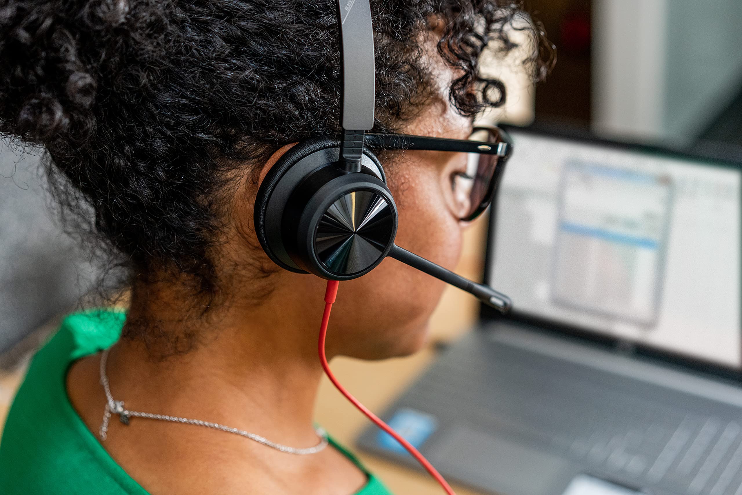 Plantronics Blackwire 8225 Wired USB Headset with Boom Mic - Stereo Computer Headset with Active Noise Canceling - Certified for Microsoft Teams & Zoom - Perfect for Remote Work, Online Meetings & Call Centers