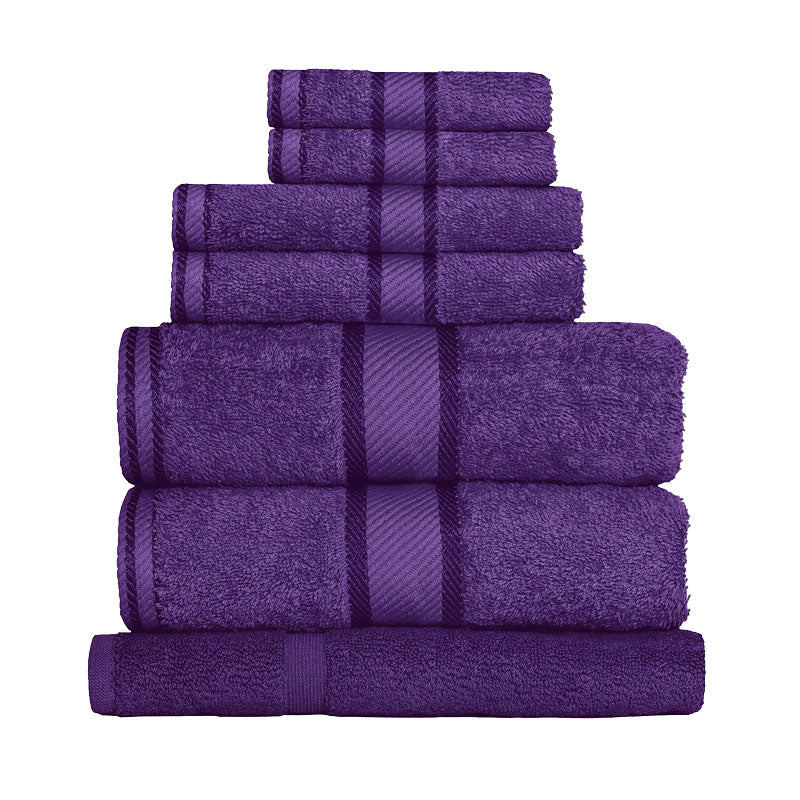 Premium 100% Cotton Bath Towel Set - 7-Piece Ultra Soft & Absorbent Purple Towels for Spa, Bathroom, and Beach | Luxury Hotel Quality