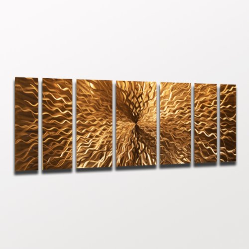 Modern Abstract Copper Metal Wall Sculpture - Contemporary Artwork for Home & Office Decor | Perfect for Living Room, Bedroom, or Entryway