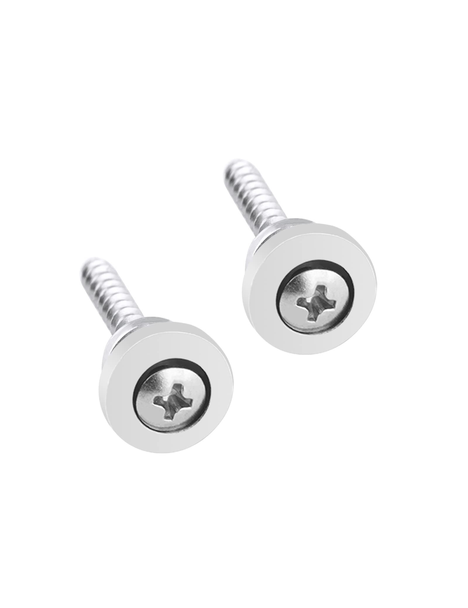 Rubatone Guitar Strap Buttons & End Pins Set (2-Pack) - Chrome Mushroom Head Strap Pins for Acoustic, Electric Guitar, Banjo & Ukulele - Secure & Comfortable Instrument Accessories for Live Performances & Practice Sessions