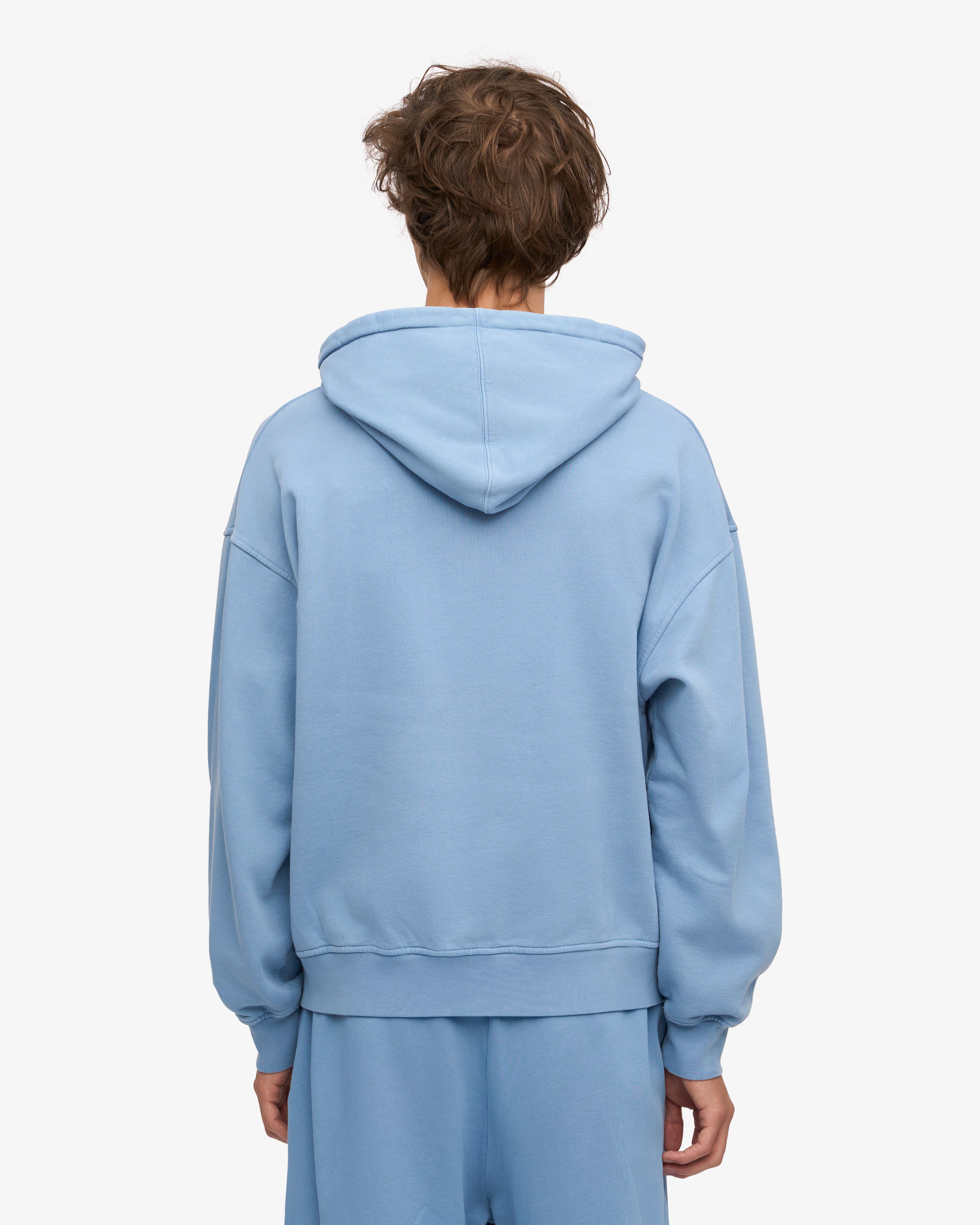 Organic Oversized Zip Hoodie for Women - Soft & Cozy Pullover Fleece Sweatshirt - Seaside Blue - Perfect for Casual Wear, Lounging & Outdoor Activities