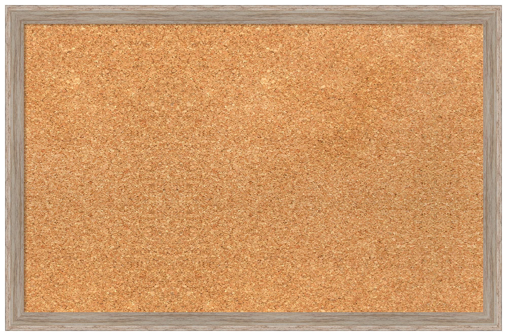 Amanti Art 15x23 Natural Cork Board with White Frame - Rustic Office & Home Decor for Vision Board, Pinboard, Wall Organization | Perfect for Displaying Photos, Notes & Memories in Home, Office or Dorm