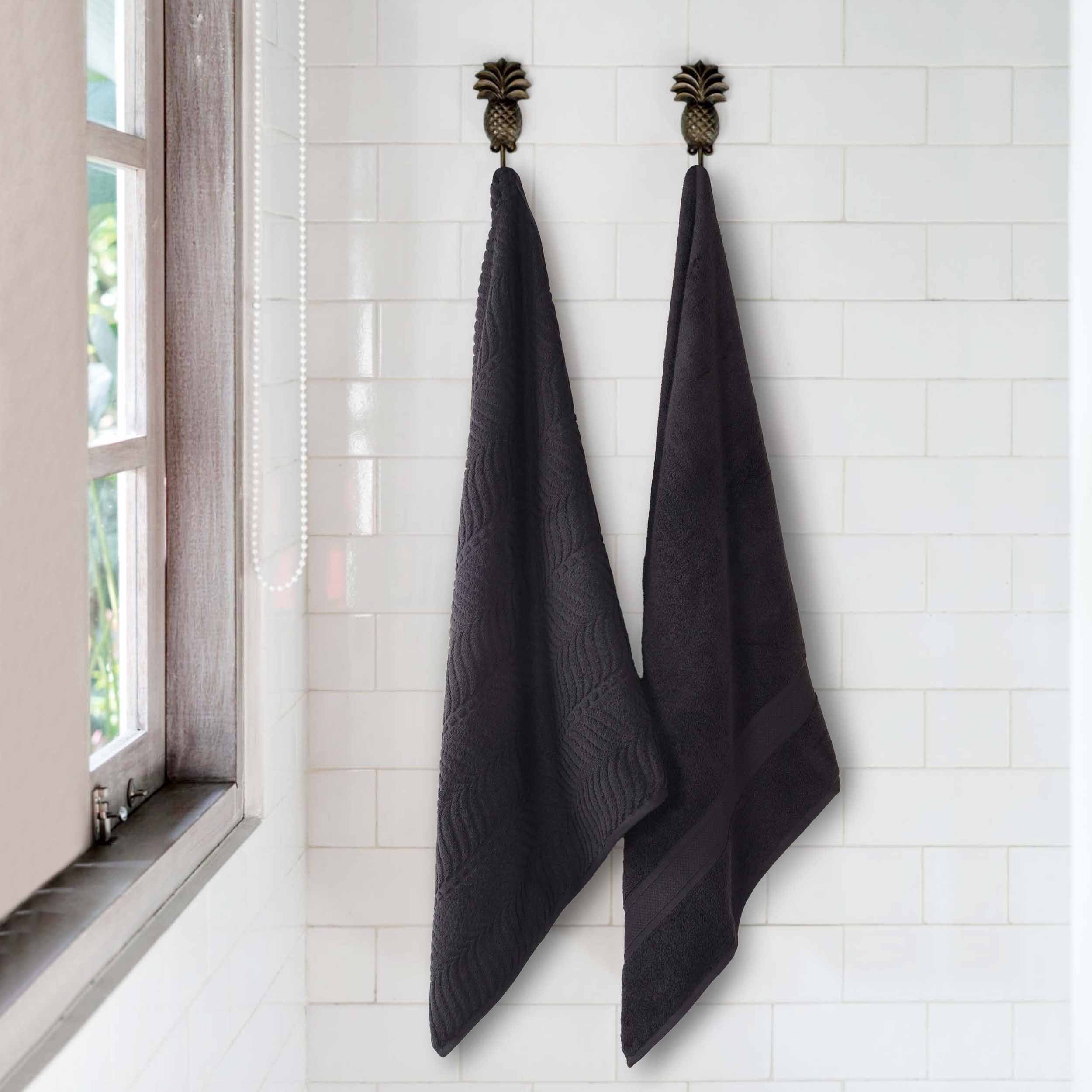 Premium Zero Twist Cotton Bath Sheet Set of 2 - Soft & Absorbent Solid & Jacquard Chevron Design for Luxury Bathroom & Spa Experience