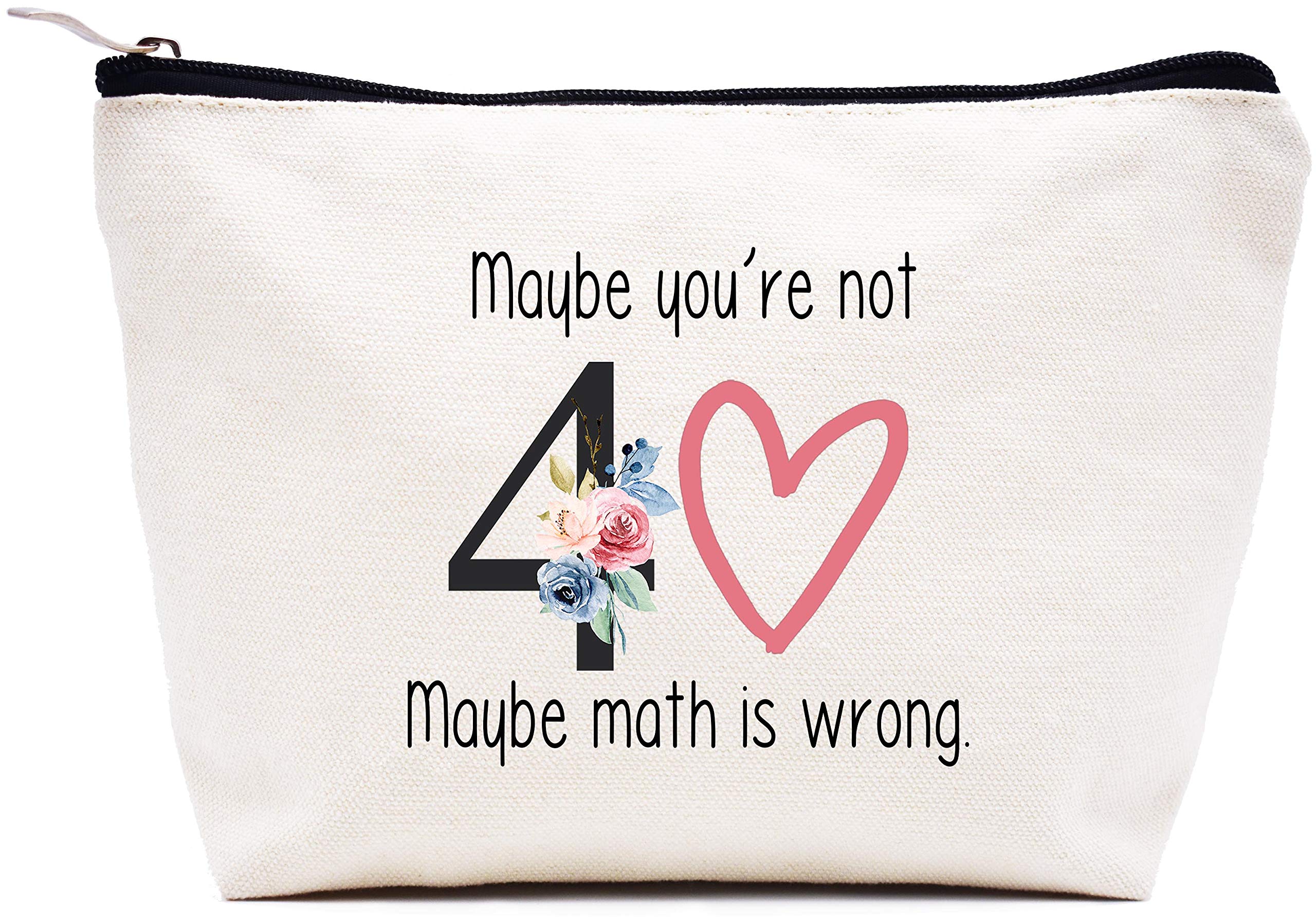 Funny 40th Birthday Makeup Bag for Women - Cute Cosmetic Pouch Gift Idea for Her - Perfect for Travel, Gym & Daily Essentials Organization