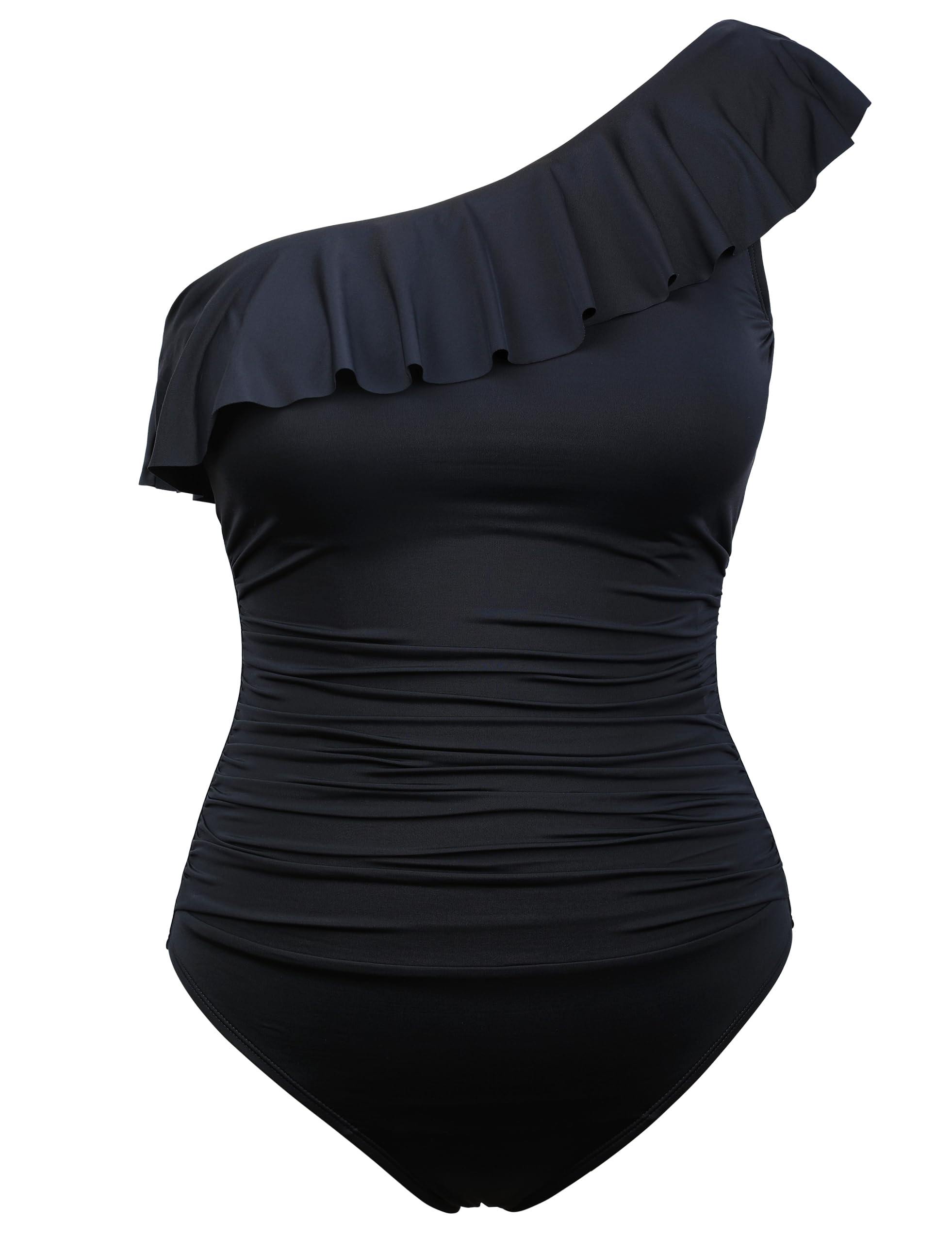 Hilor Women's One Piece Swimsuit Tummy Control Asymmetric One Shoulder Bathing Suit - Perfect for Beach Vacation, Pool Party & Summer Getaway