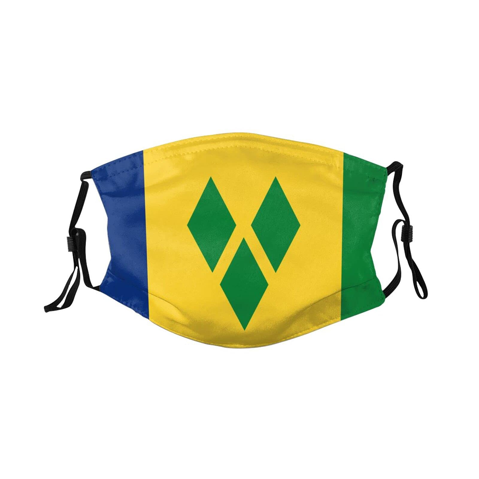 St. Vincent and The Grenadines Flag Face Mask - Reusable & Washable with Filter Pocket for Men & Women - Perfect for Travel, Sports, and Daily Protection