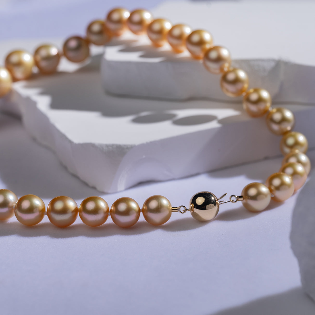 18K Aurora Moon Rainbow South Sea Golden Pearl Necklace KN00214 - Elegant Jewelry for Women, Perfect for Weddings, Parties & Special Occasions