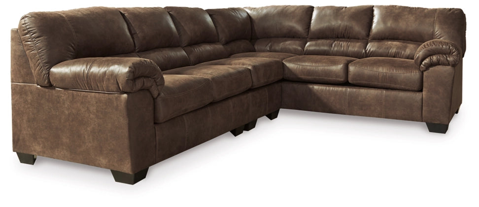 Bladen 3-Piece Sectional Sofa with Ottoman - Modern L-Shaped Couch Set for Living Room, Family Room & Apartment