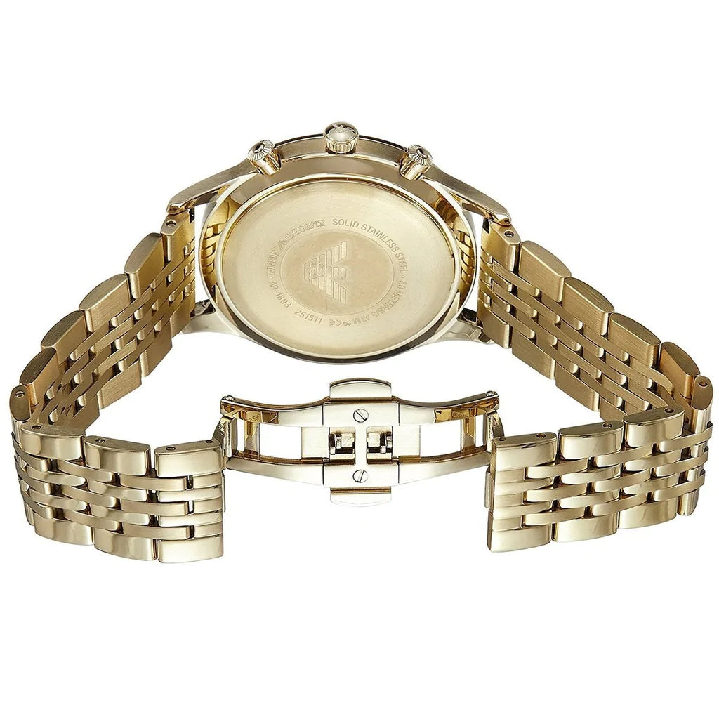Emporio Armani AR1893 Men's Gold Chronograph Watch - Luxury Dress & Casual Timepiece for Business & Everyday Wear